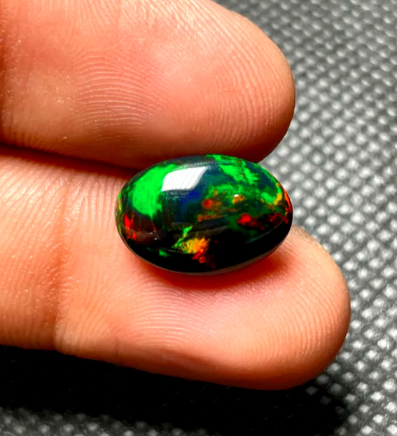 NATURAL WELO FIRE Black Ethiopian Opal Cabochon Gemstone Top Quality Black Opal