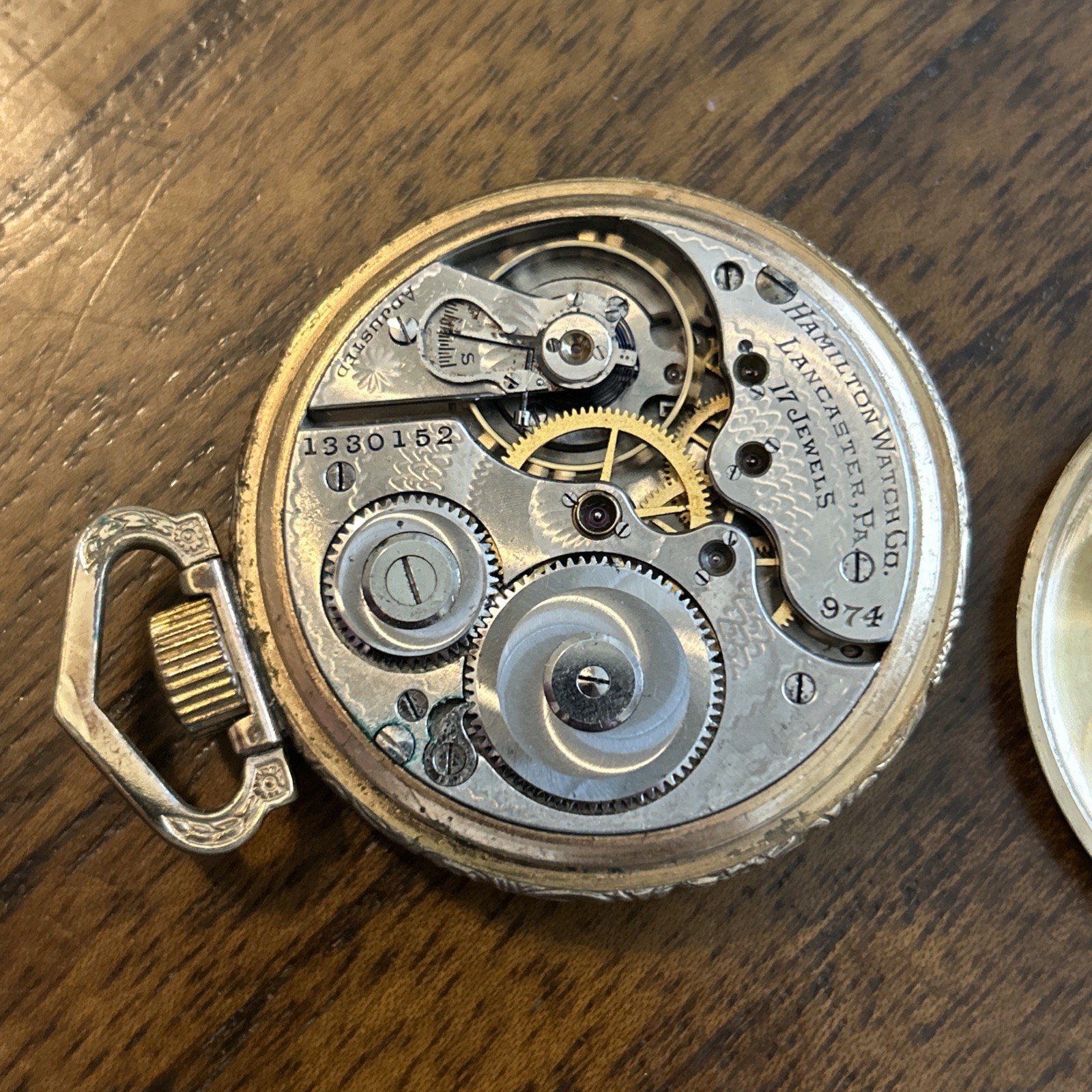 1919 Hamilton Watch Co Model 2 Grade 974 17 Jewels Size 16s Art Deco Dial/Case