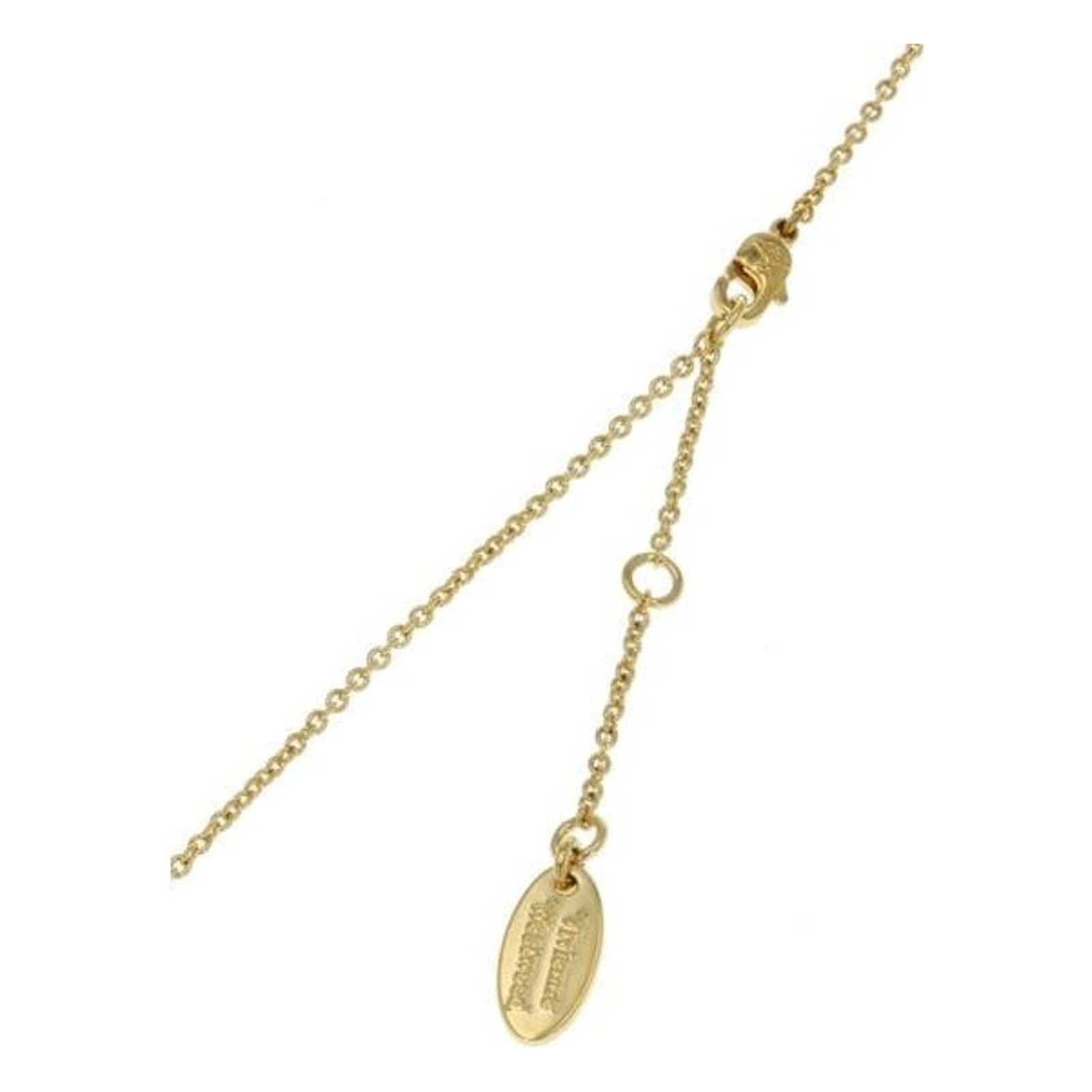 Vivienne Westwood Petite Original Orb Necklace Gold Khaki 6302039J/02R933 New