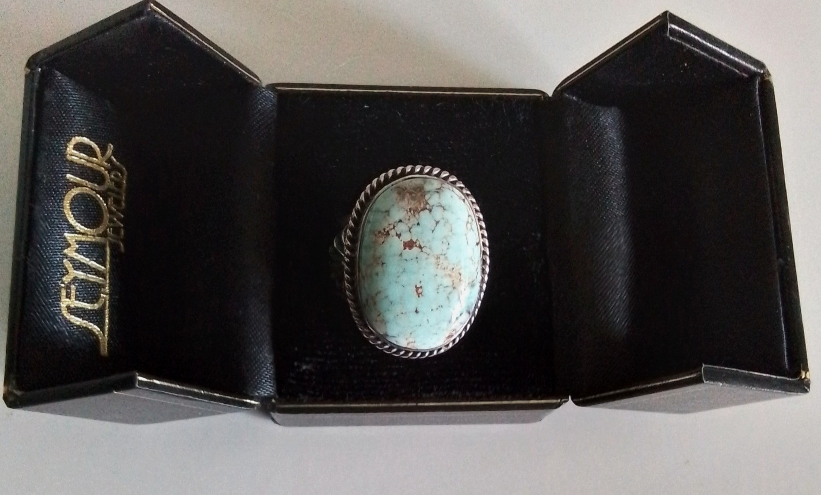 SUNSHINE REEVES Dry Creek Turquoise Sterling Silver Ring Size 11.5 Navajo