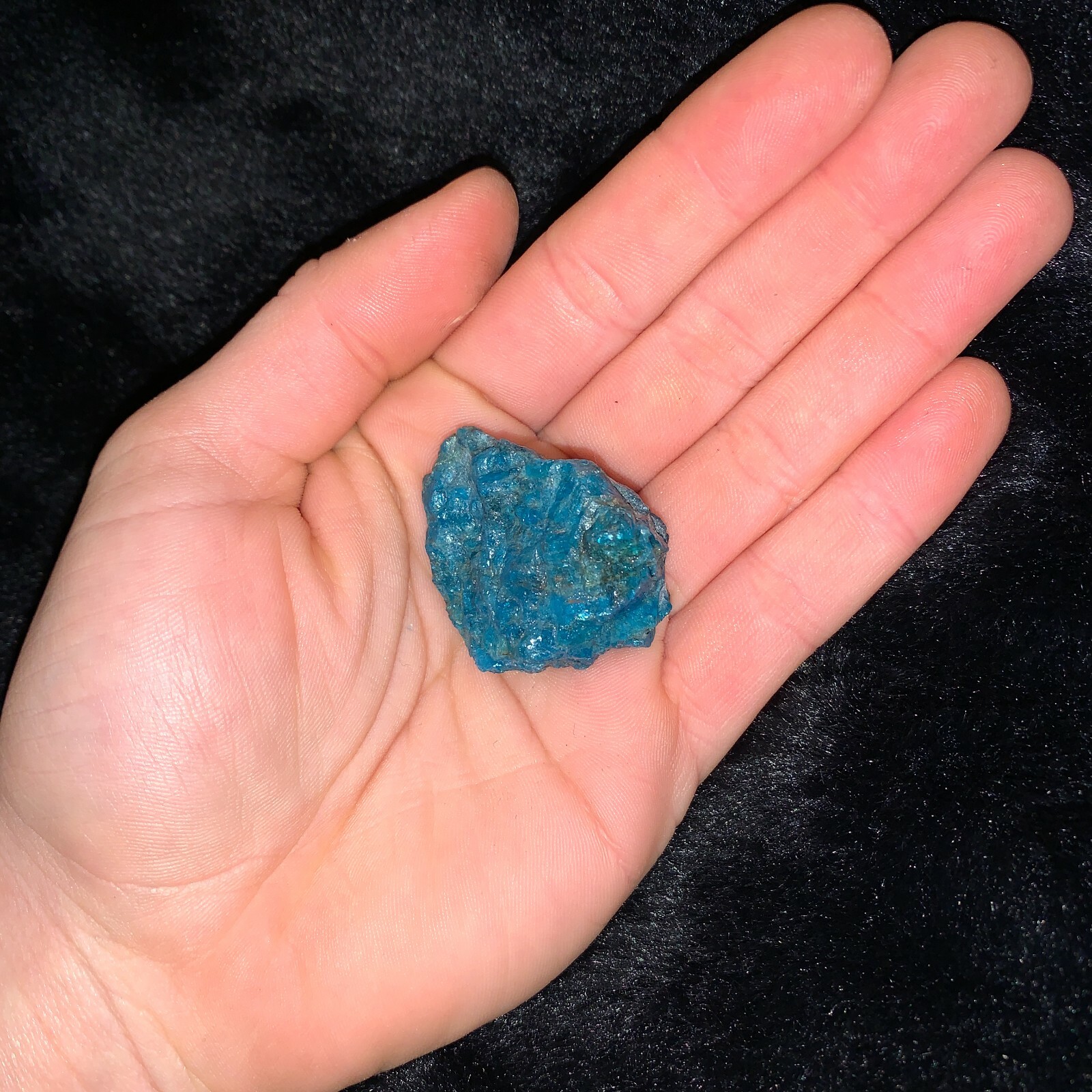 One (1) Charged Apatite Rough Gemstone + A FREE Selenite Charging Stick
