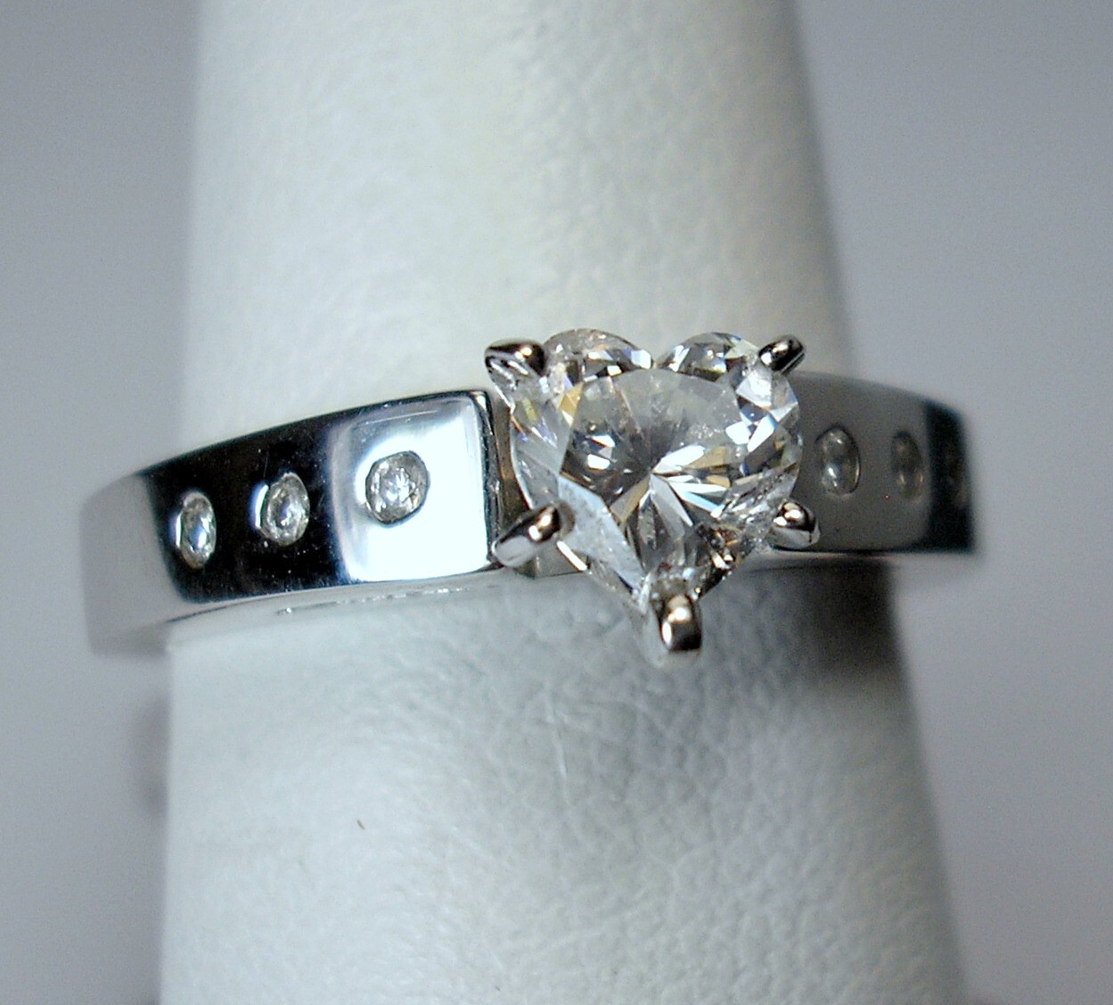 0.57 ct Heart 0.70 cttw Natural Diamonds 14K White Wedding Set Was $2,595 Video