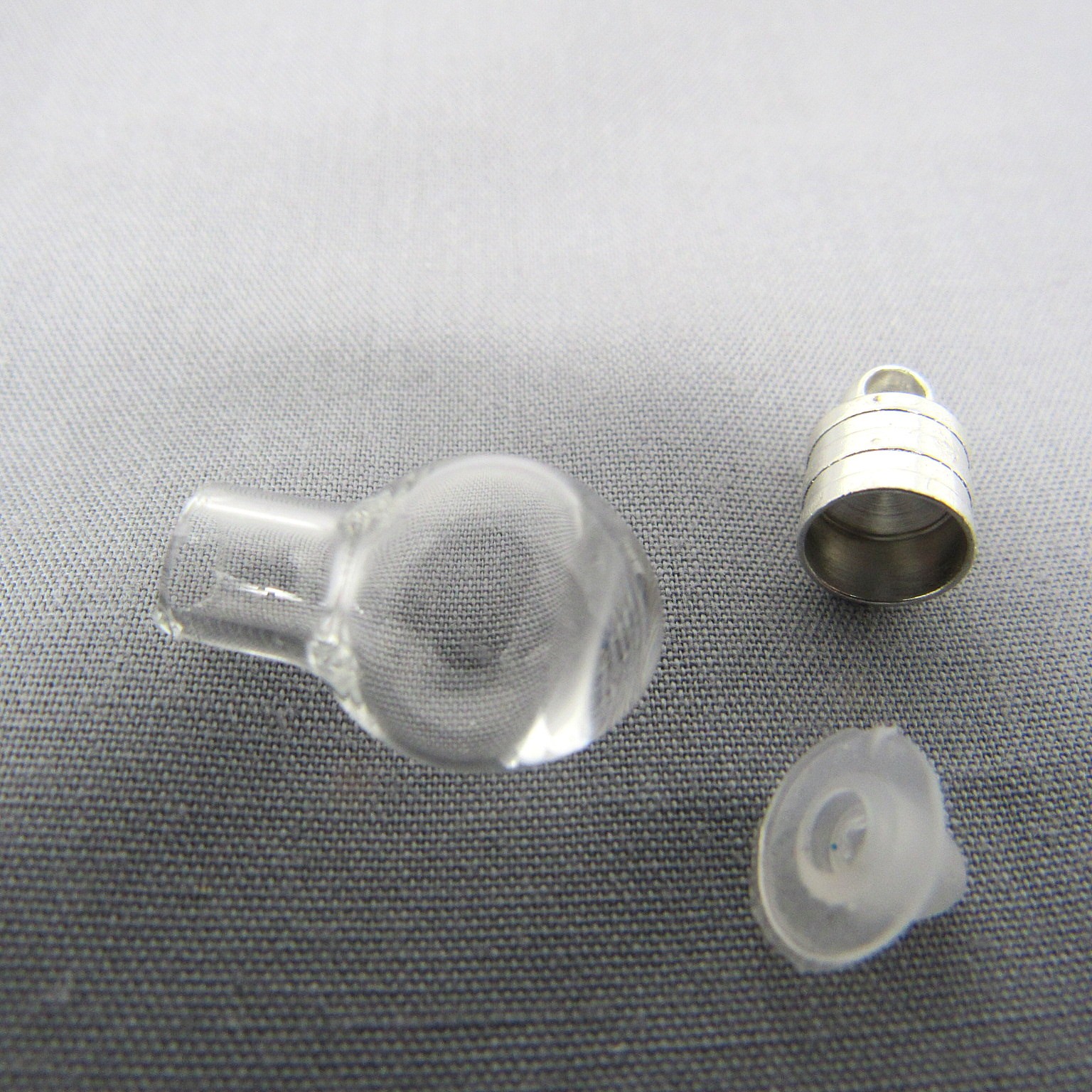 Bulb Ball Flask Clear Glass Vial 1in Bottle Charm Cremation Ashes Pendant Rice
