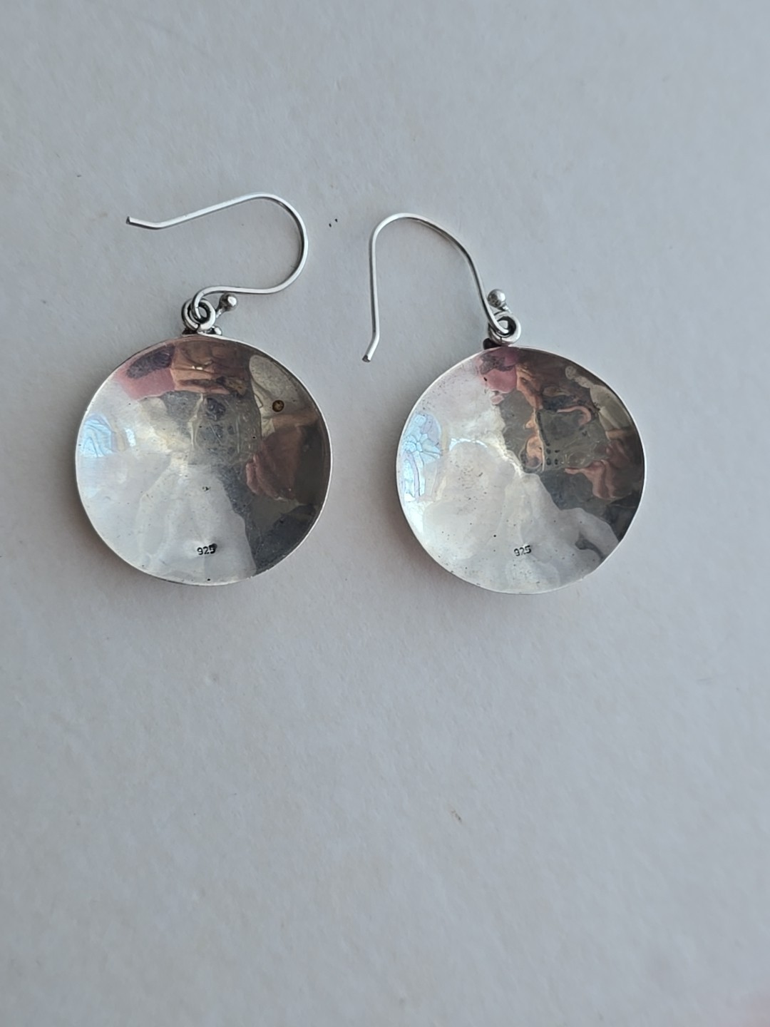 Hammered Spiral Dangle Earrings 925 Sterling Silver