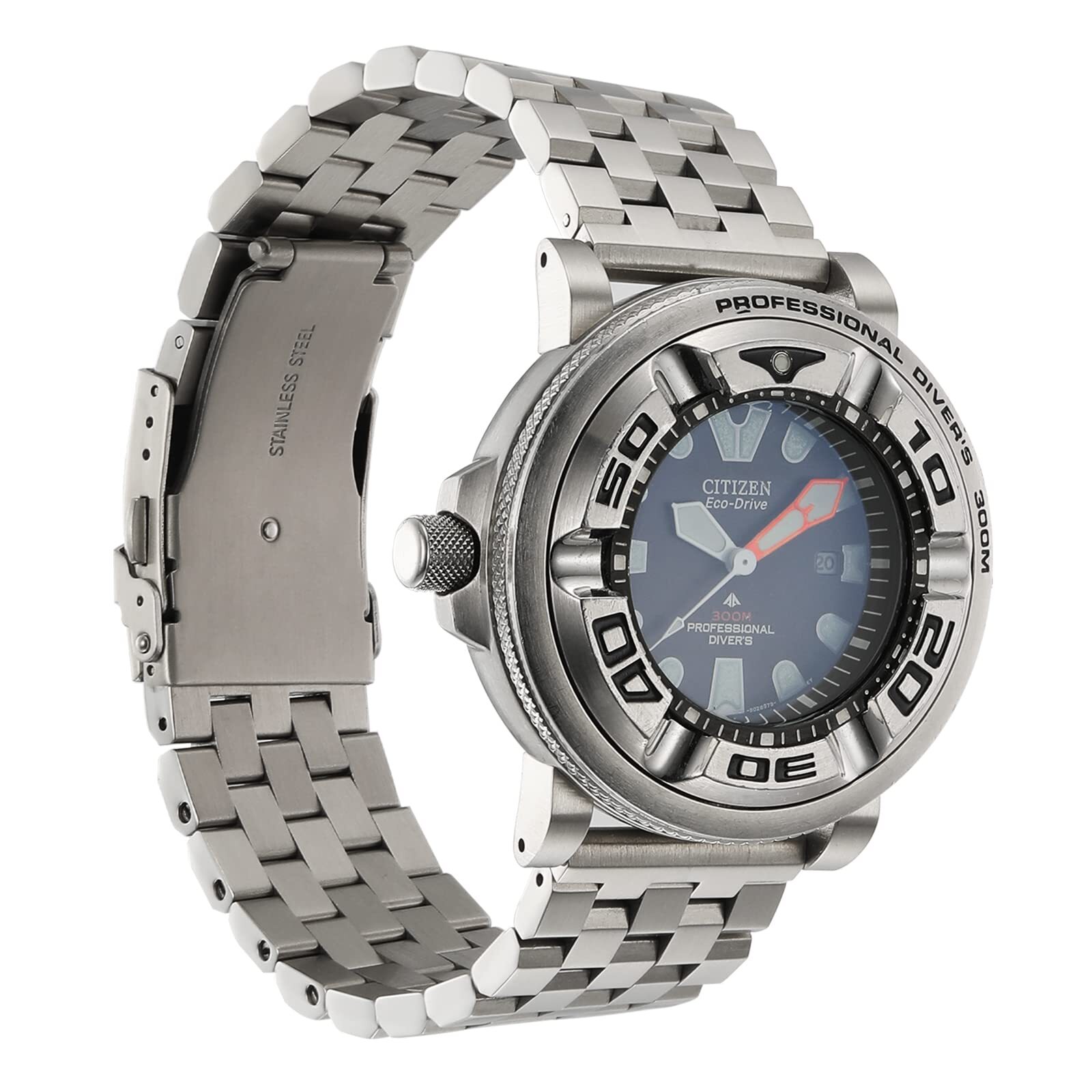 SOLID WATCH BAND+2 SILVER BRUSHED ADAPTER FIT CITIZEN BJ8050 ECOZILLA ECO-ZILL