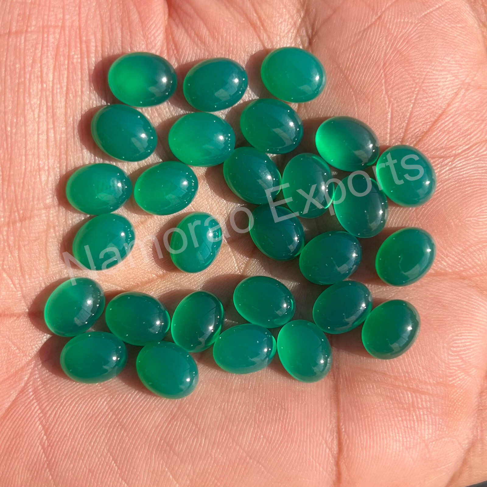 Natural Green Onyx Oval 3×5 mm to 15×20 mm Cabochon Loose Gemstone Lot