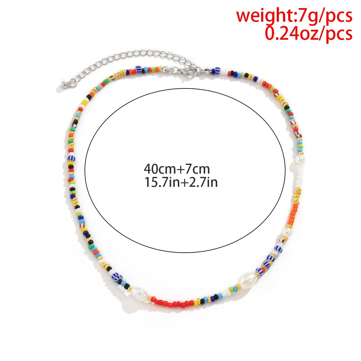 Korean Colorful Seed Bead Choker Necklace Women Simulated Pearl Boho Jewelry