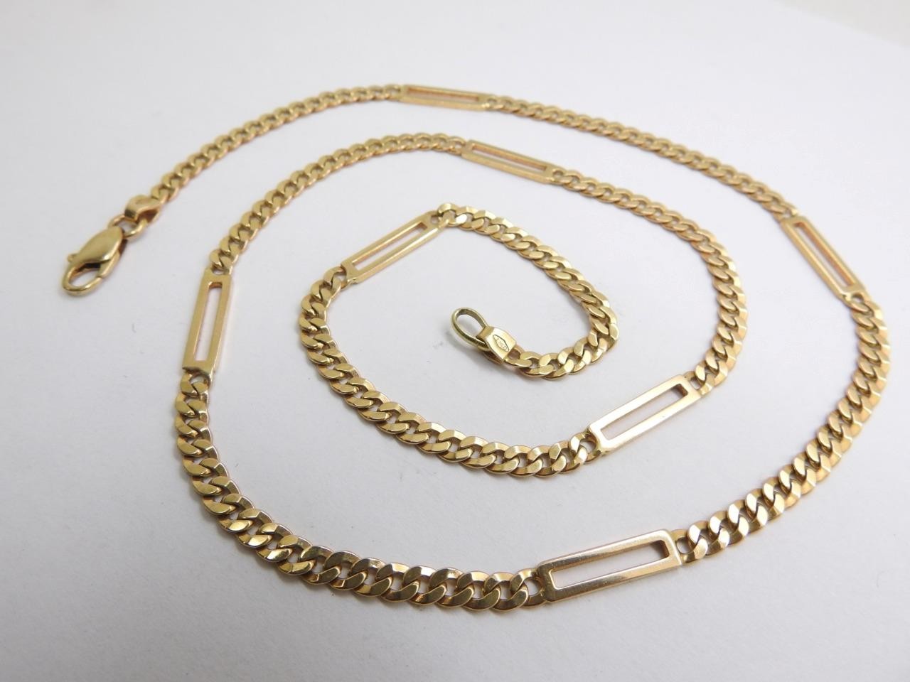 10K Solid Yellow Gold Fancy Curb Link Chain Necklace 20” long 10.5 grams