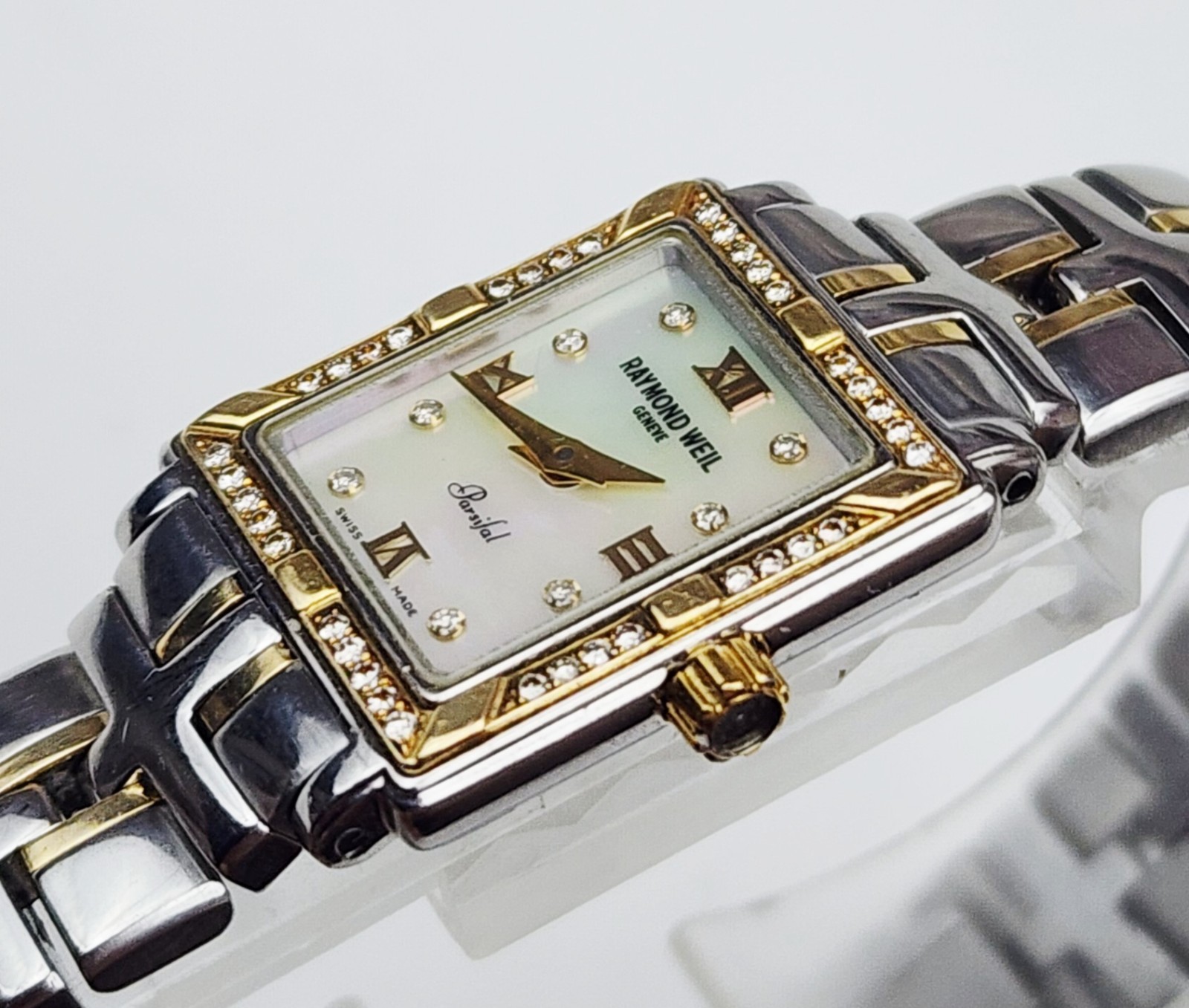Women’s SWISS Watch RAYMOND WEIL “Parsifal” 9630. Diamonds Bezel/Dial. MOP Dial