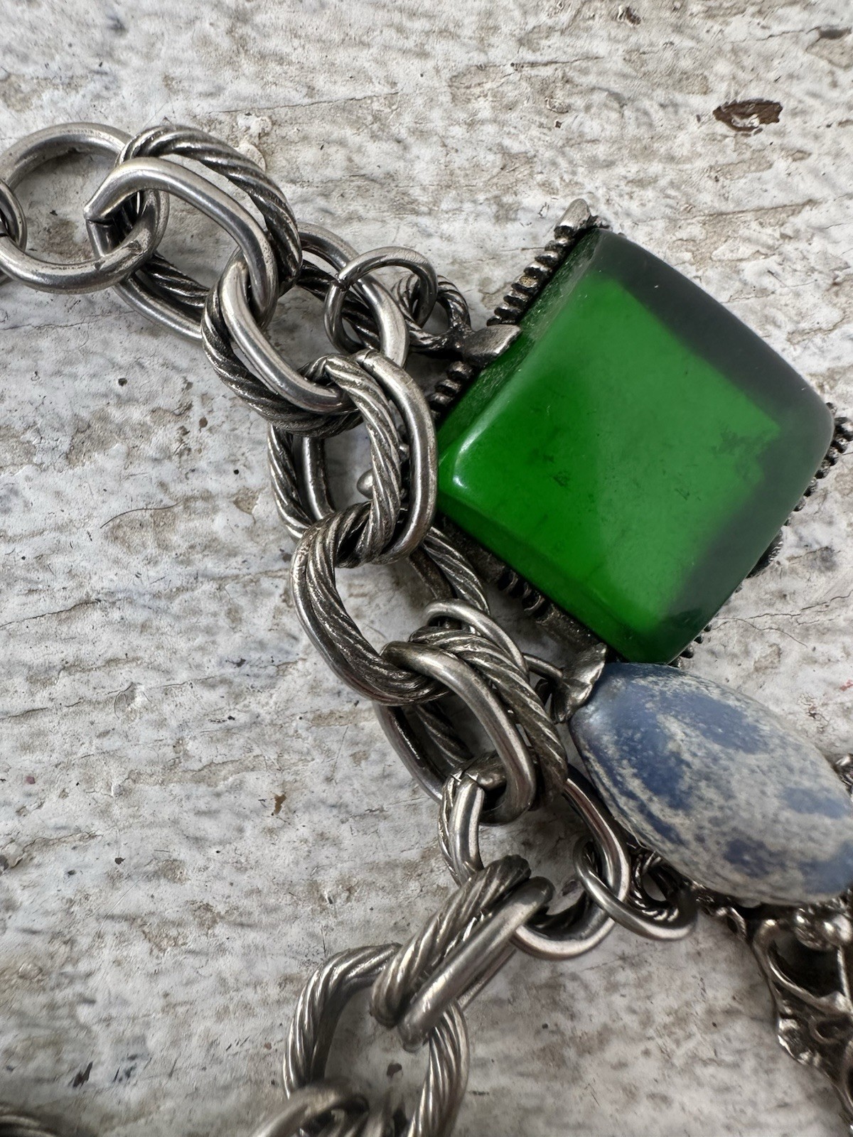 Vintage 60s Asian Inspired Face Charm Bracelet