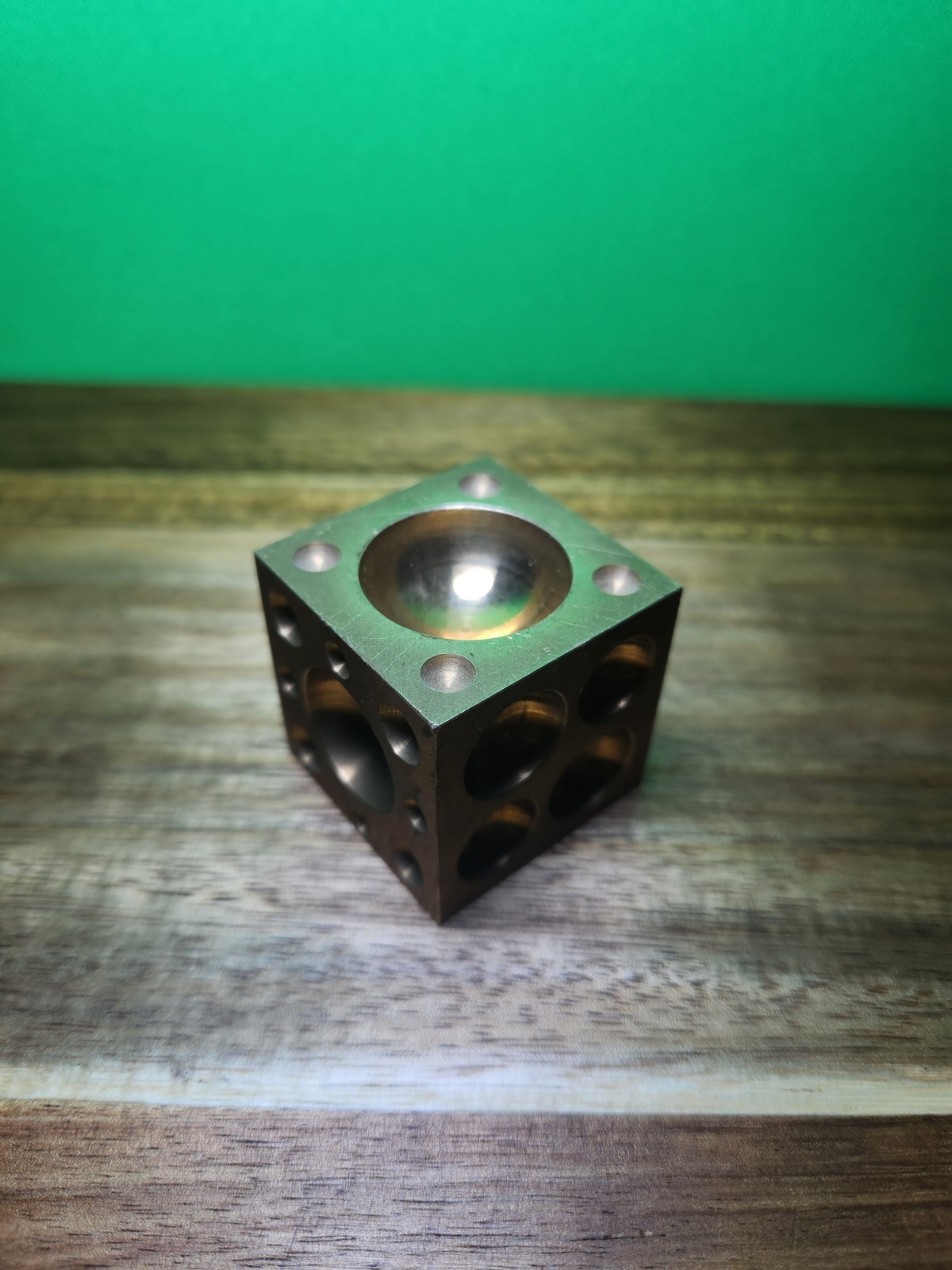Jewelers Block Brass Dapping Block Doming 1-1/2″ Cube Half Spheres Forming Tool