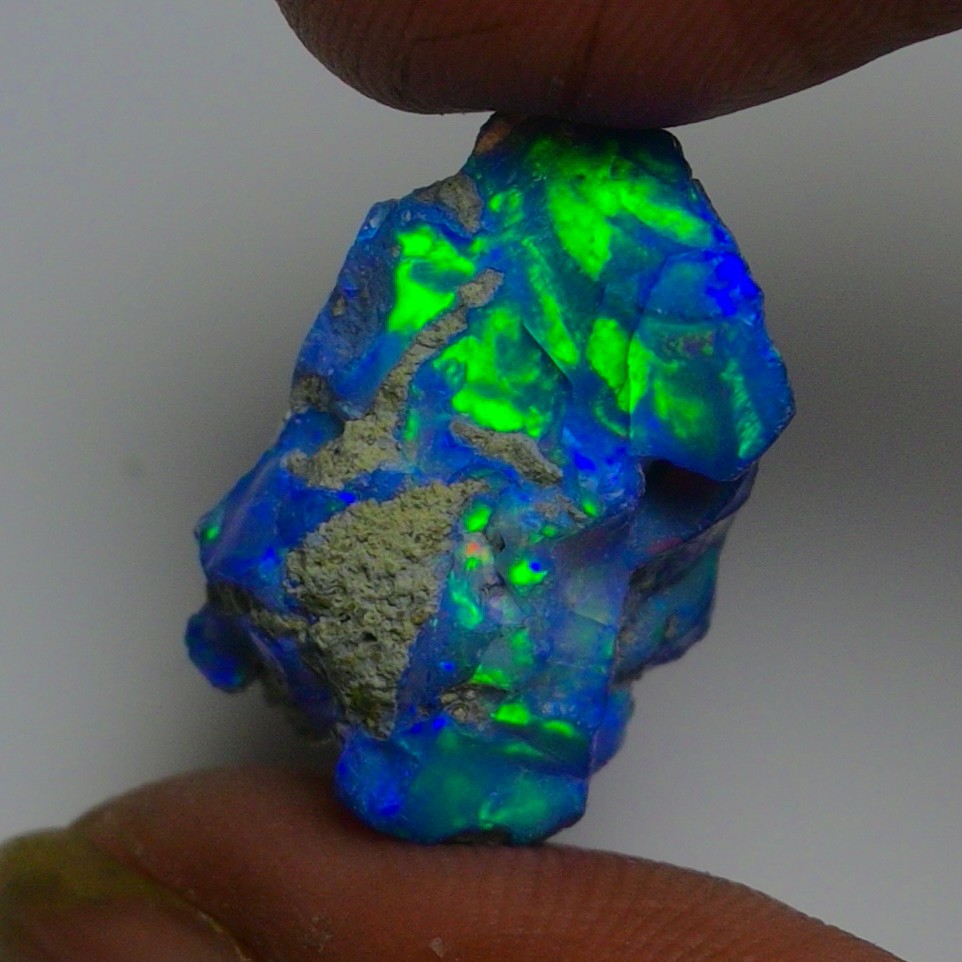 Blue Opal Rough 10.00 Carats, Smoked Ethiopian Welo Opal Rough, Fire Opal Rough