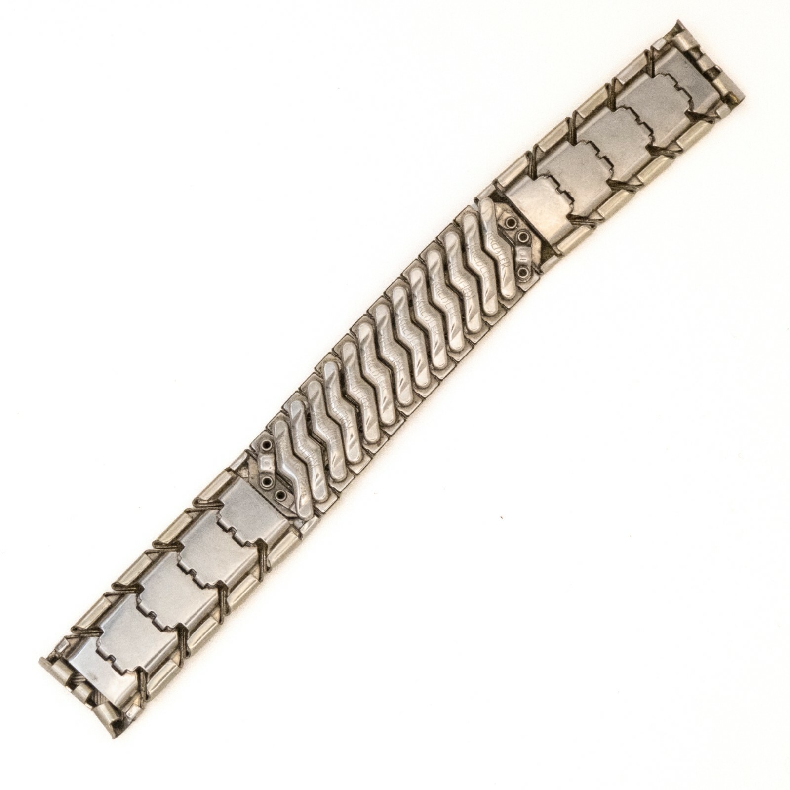 Vintage Kreisler 17.0 mm stainless steel wristwatch bracelet w/center expansion
