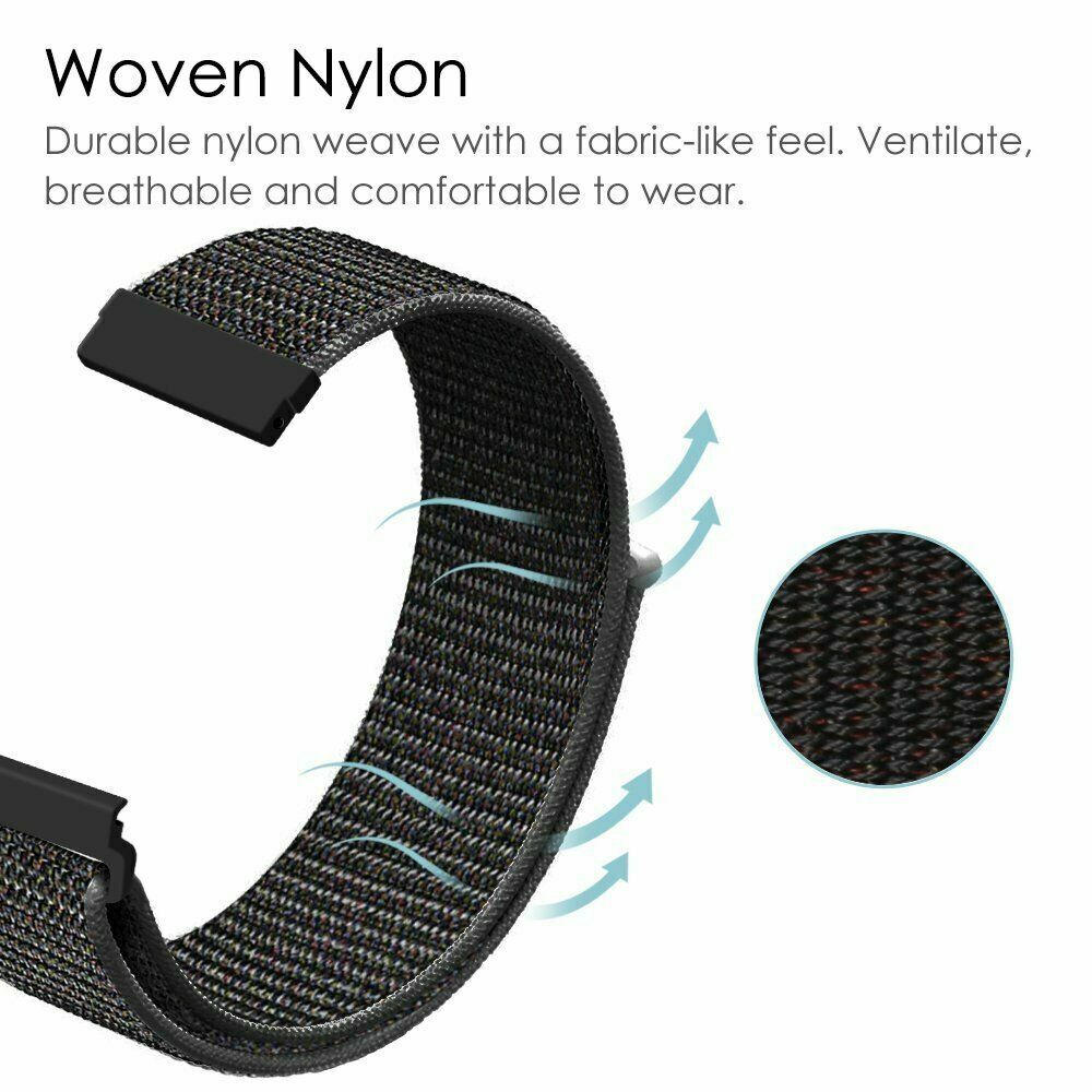 Nylon Sport Loop 20mm 22mm Watch Band Strap For Samsung Galaxy Active 2 S3 46mm