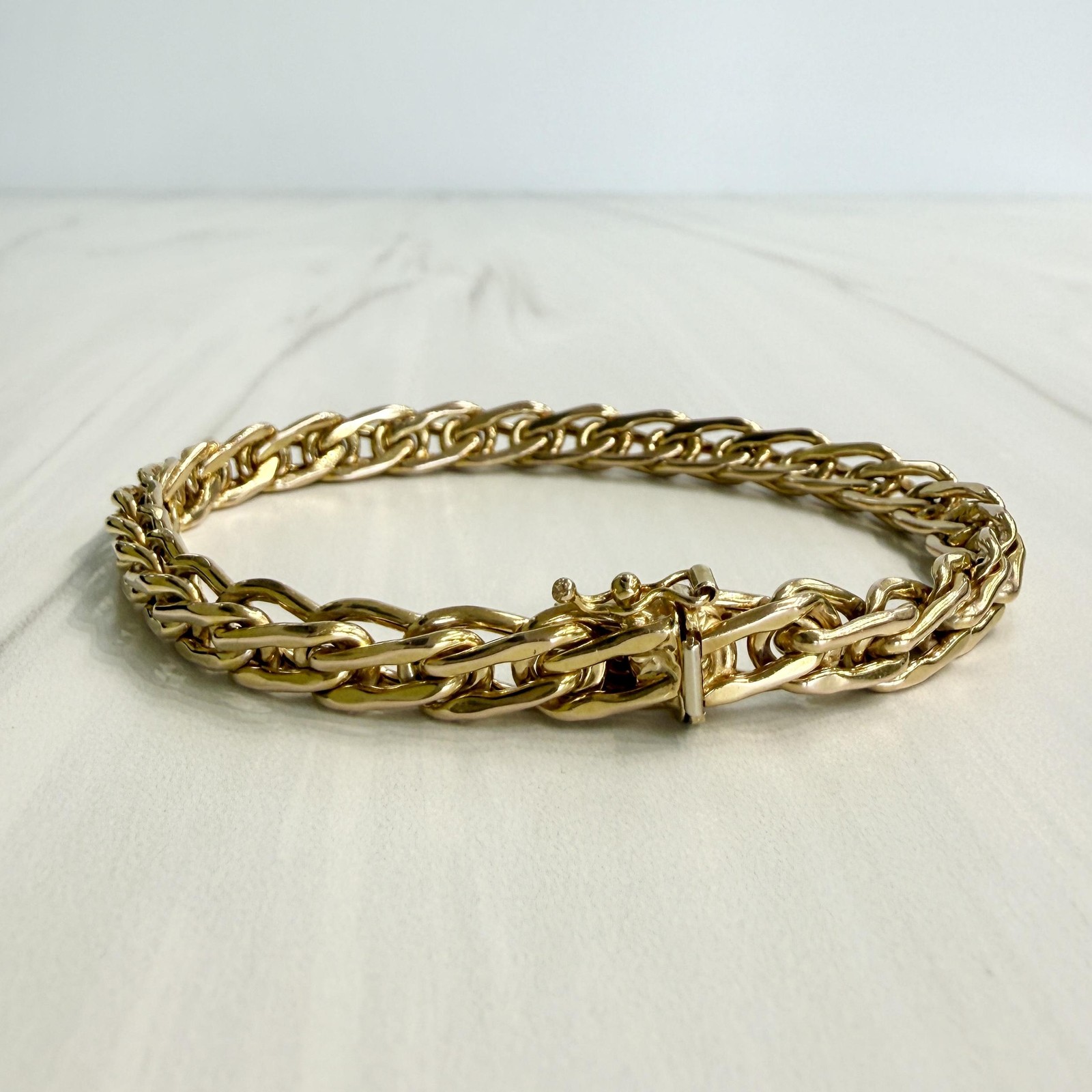 1980’s Unoaerre Gold Link Bracelet 14k Yellow Gold