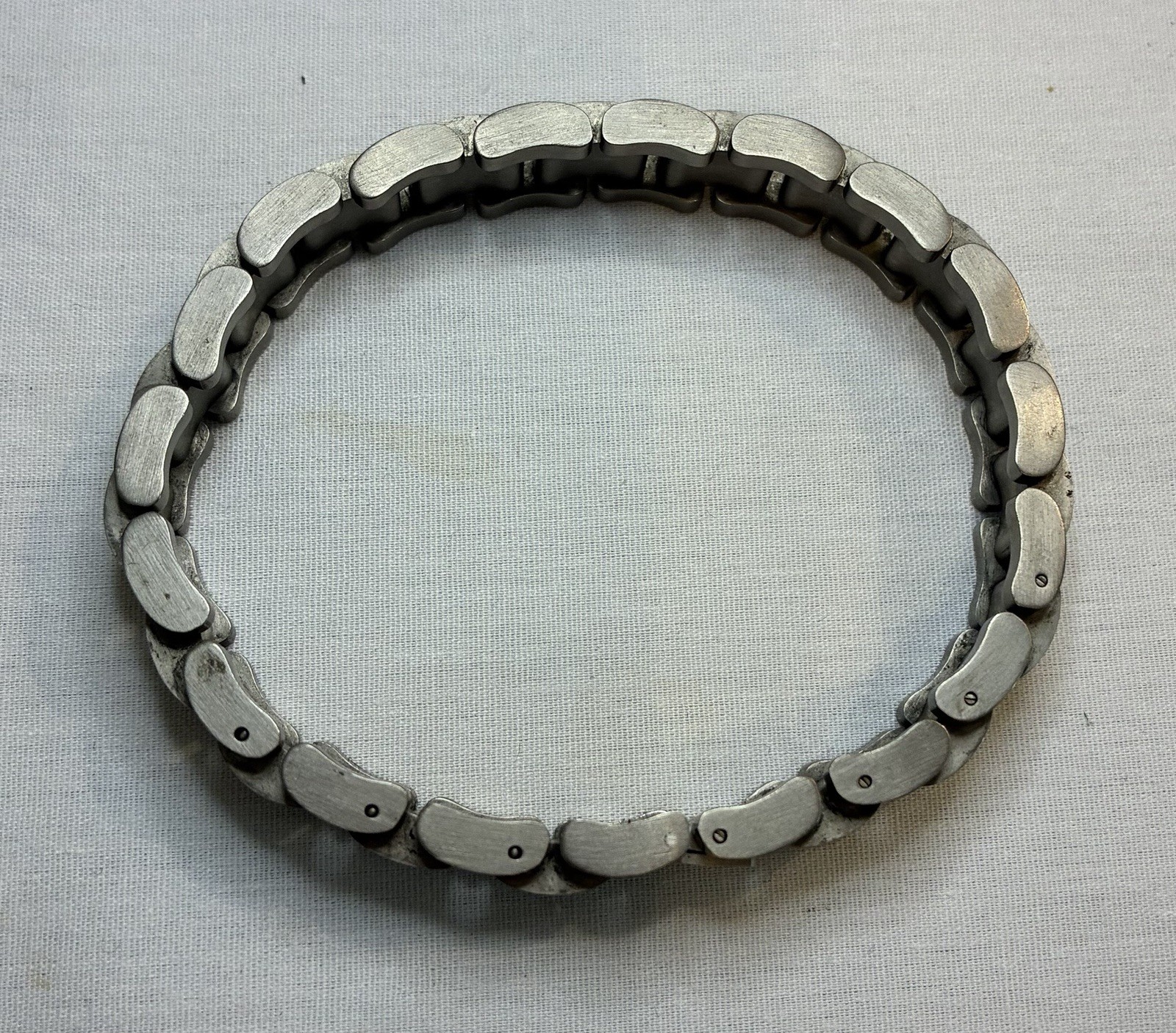 Men’s Titanium w/ 14K Gold Screws & Fold-over Box Clasp 8.25” Bracelet