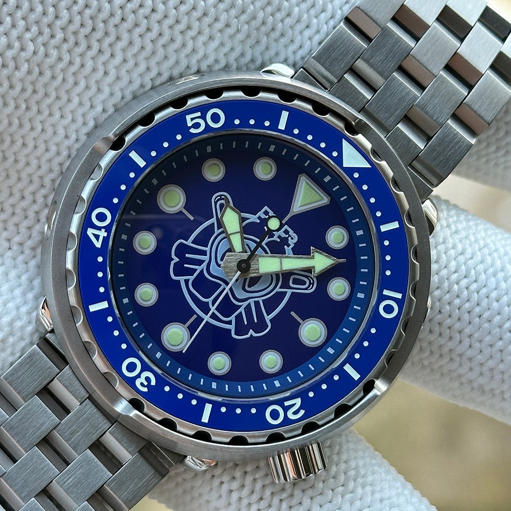 STEELDIVE SD1975P Mens 47.5mm 300M Automatic Dive Watch NH35 Sapphire Steel