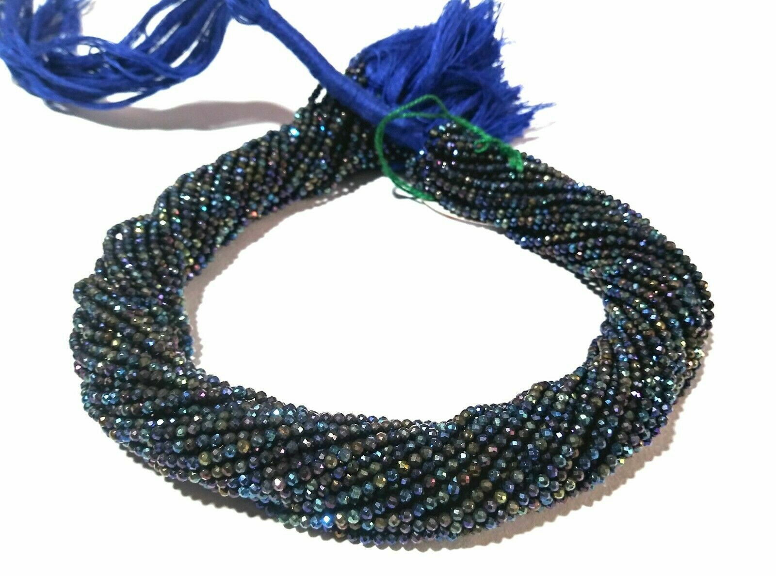 5-10 Strands Natural Mystic Pyrite Rondelle Faceted 2mm Gemstone Beads 12″inch