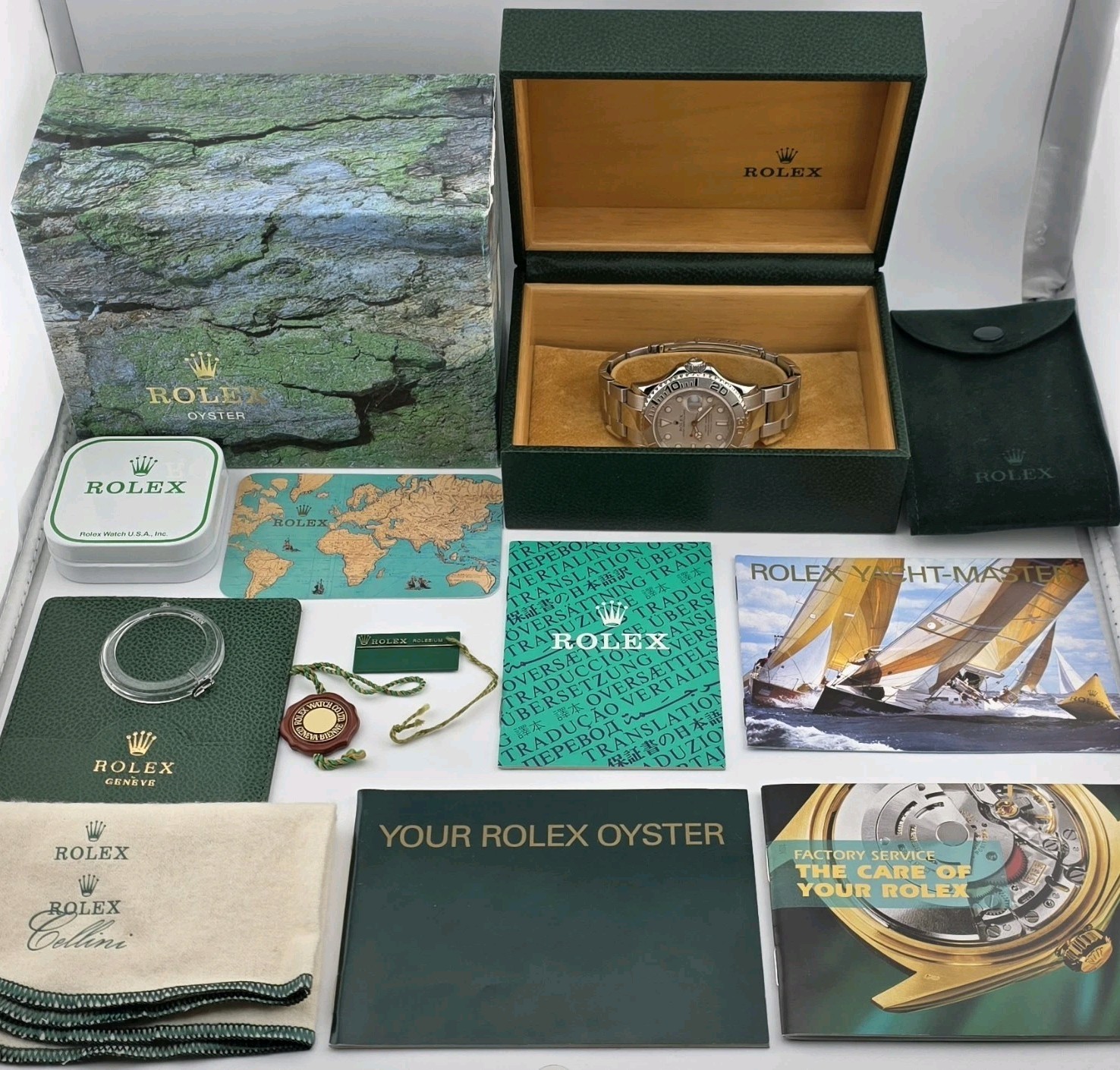 Rolex Yacht Master Oyster Perpetual Date Watch 40mm Platinum Automatic Men 16622