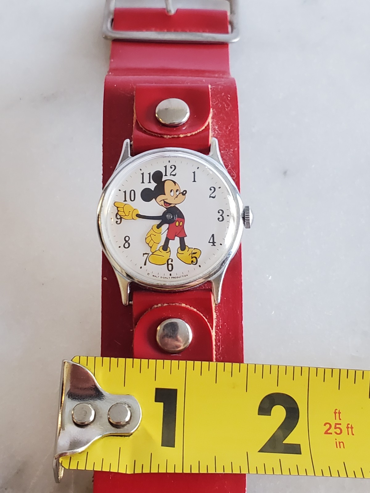 Vintage Mickey Mouse Watch Ingersoll Timex Disney Mechanical WORKS GREAT