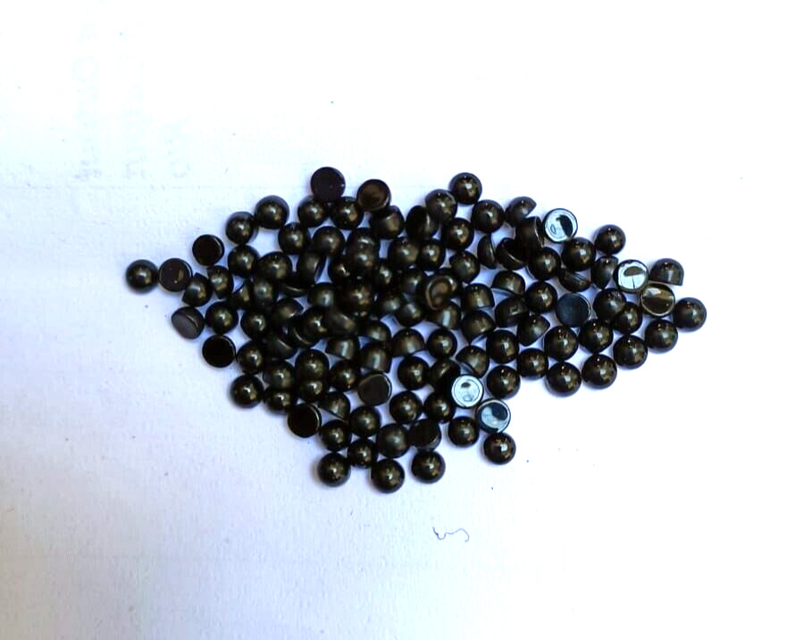 Natural Black Onyx 3 MM Round Shape Flatback Cabochon Loose Stone 100 Pieces Lot