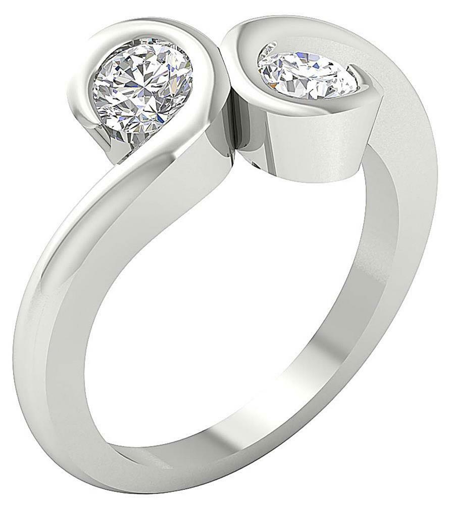 Forever Us Two Stone Anniversary Ring I1 G 1.10 Carat Natural Diamond 14K Gold
