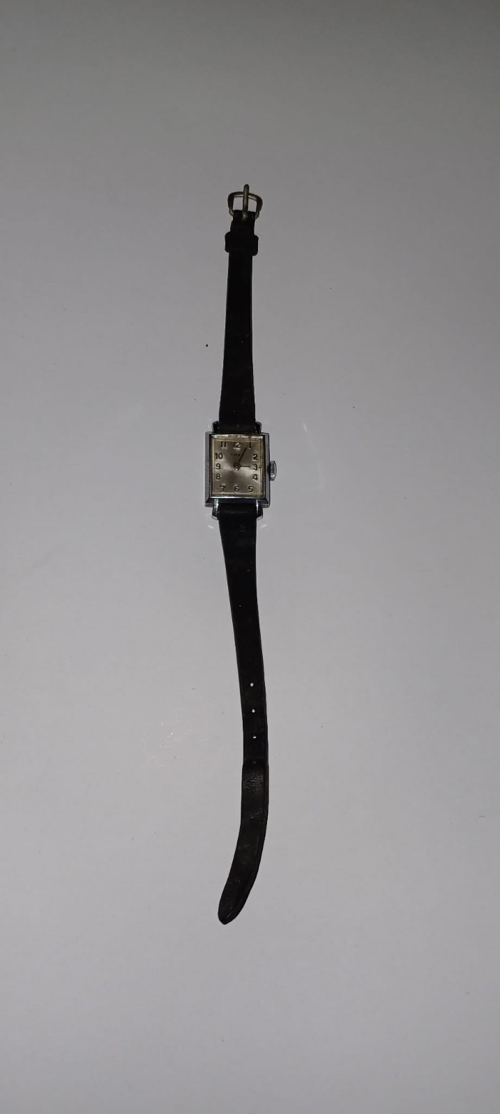 Vintage Timex Wind-up Rectangular Tank-Style Cocktail Watch Silver Tone