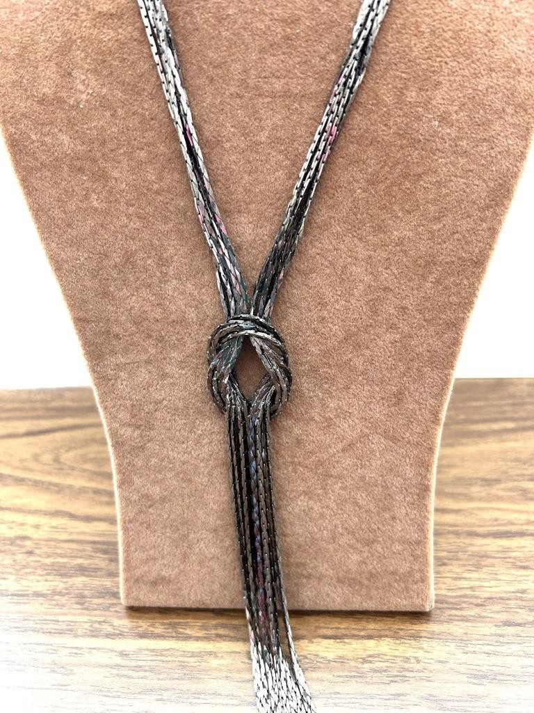 twisted metal necklace lobster claw closure 20″ long plus extender chain