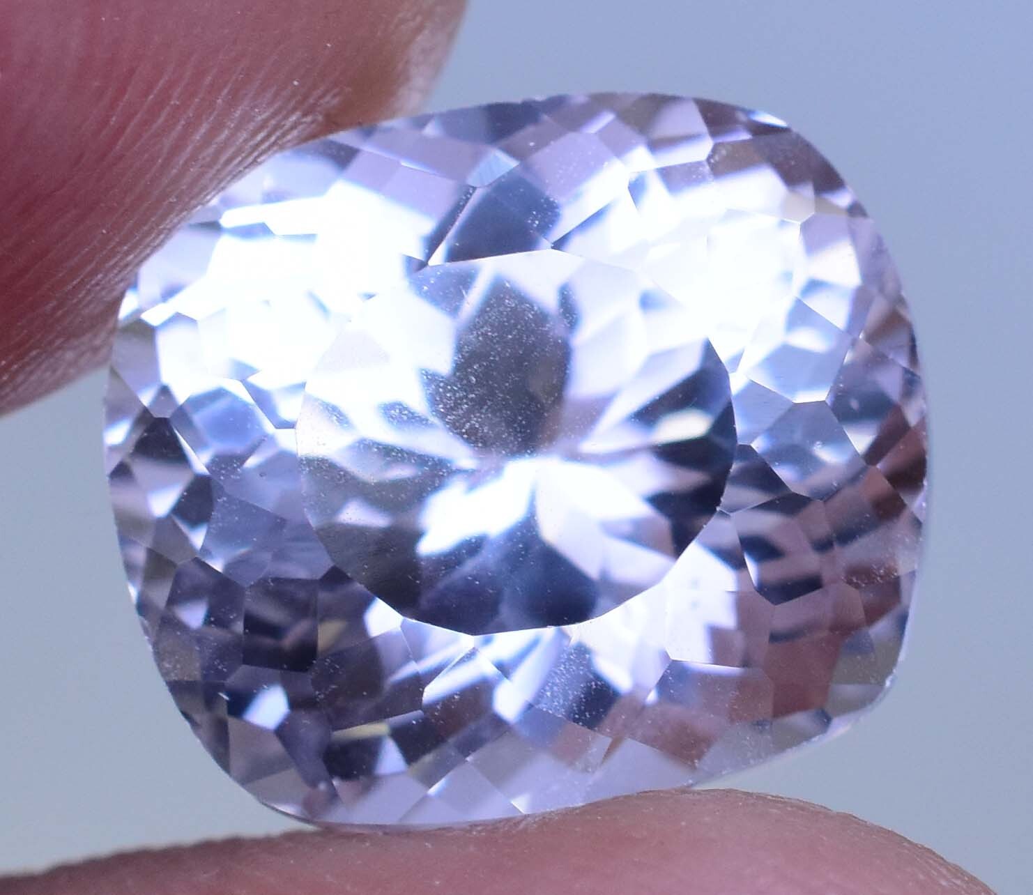 Natural 13.00 Ct White Montana Sapphire Cushion Certified Rare Loose Gemstone