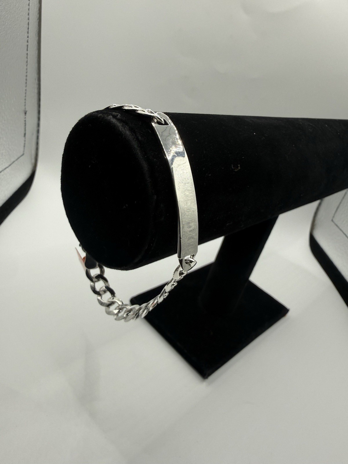 8” 8mm Flat Curb Cuban Bracelet Engravable ID Solid Sterling Silver 925