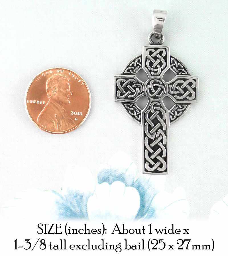 Celtic Cross Pendant ONLY – Knot Knotwork Sterling Silver wh189
