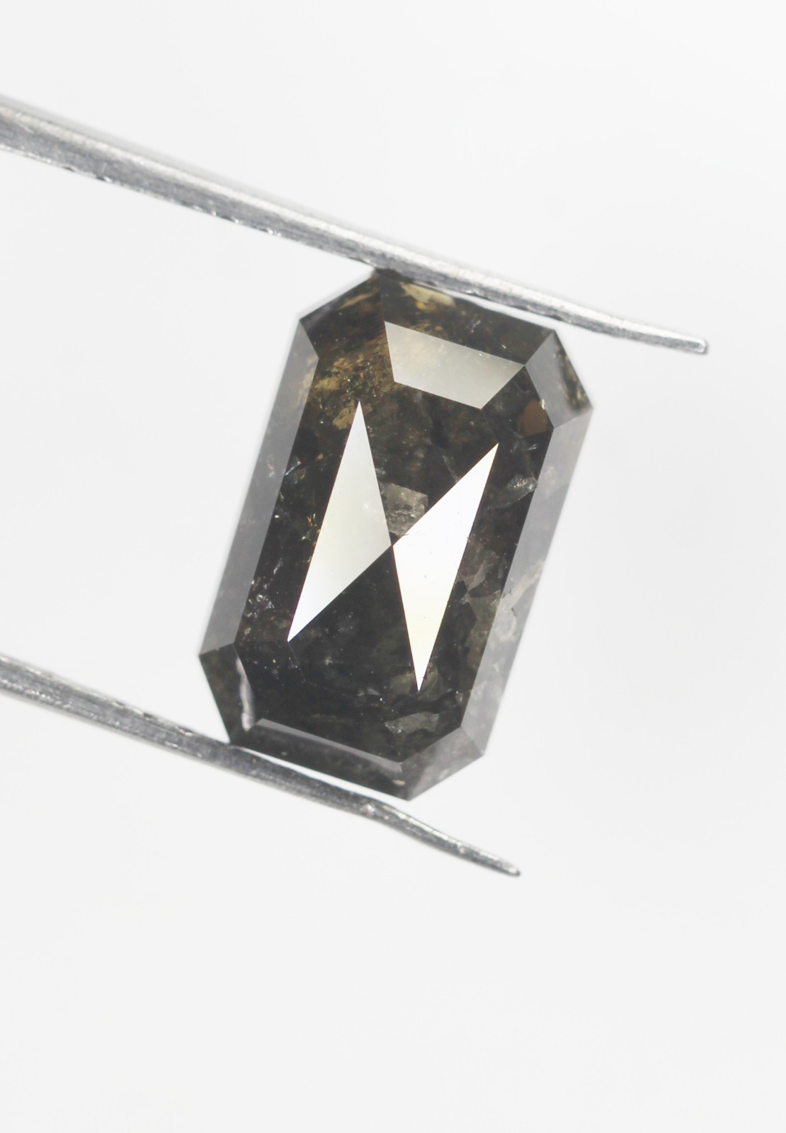 5.59 Ct Natural Loose Emerald Diamond Grey Color Emerald Shape Rustic Diamond