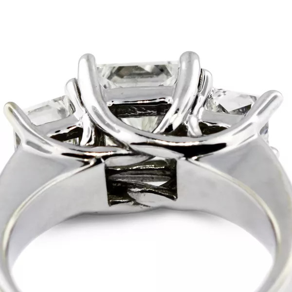 14K White Gold Engagement Ring Trellis 3.17 CT Princess Lab-Grown Diamond F SI1