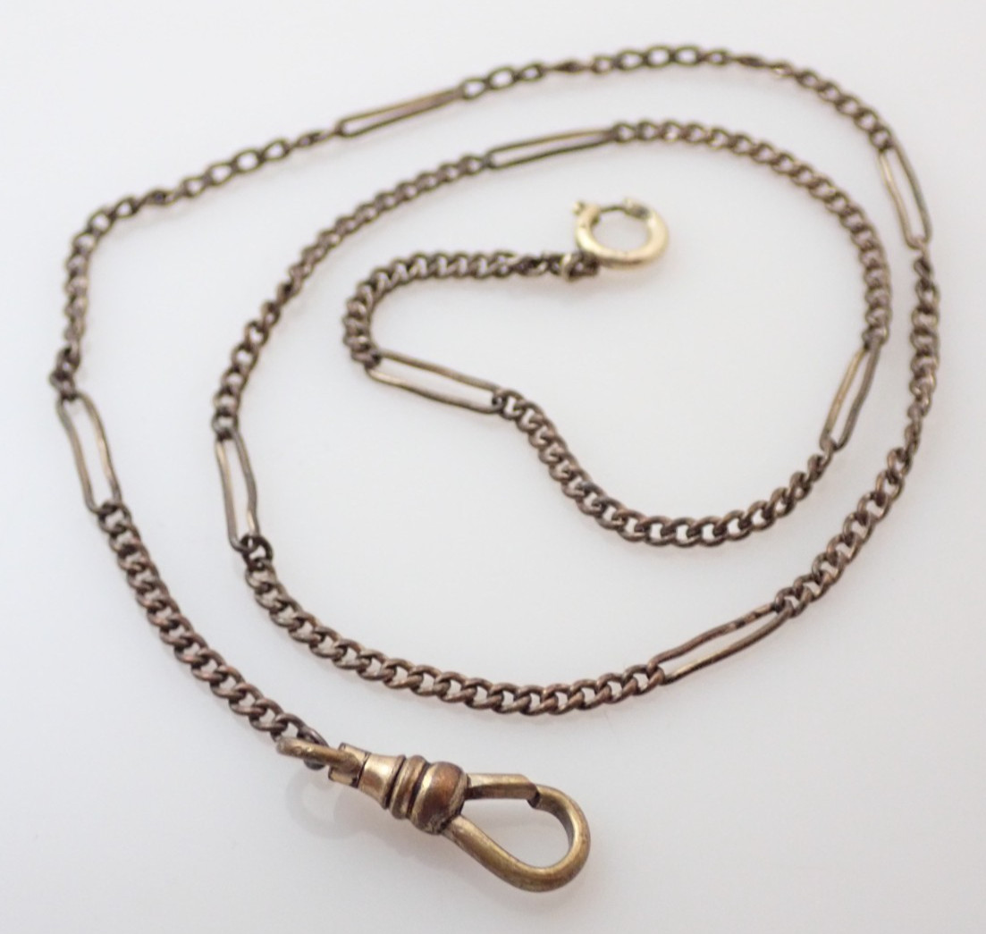 Antique Signed Gold Filled 15 3/4″ Pocket Watch Chain