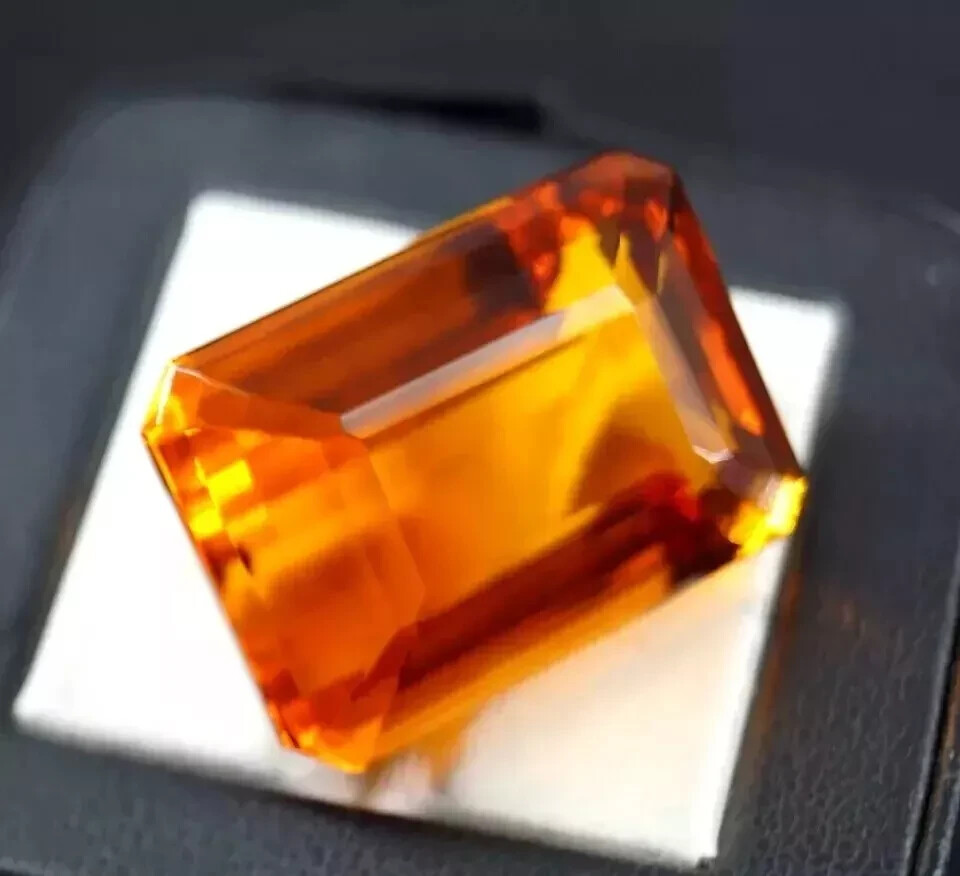 Emerald Cut Brazilian Natural Topaz 80.85 Ct EGL Certified Orange Loose Gemstone