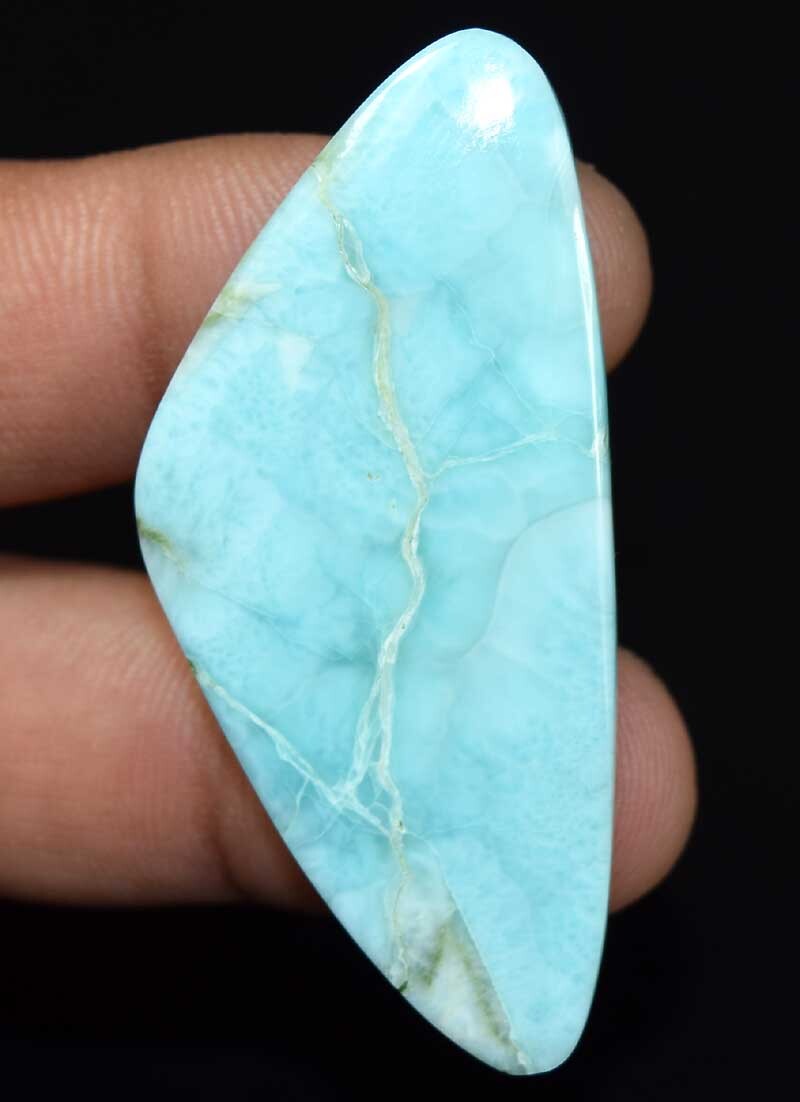 58.85 Cts. 100% Natural Larimar Fancy Cabochon 56*26*4.5 mm Loose Gemstones