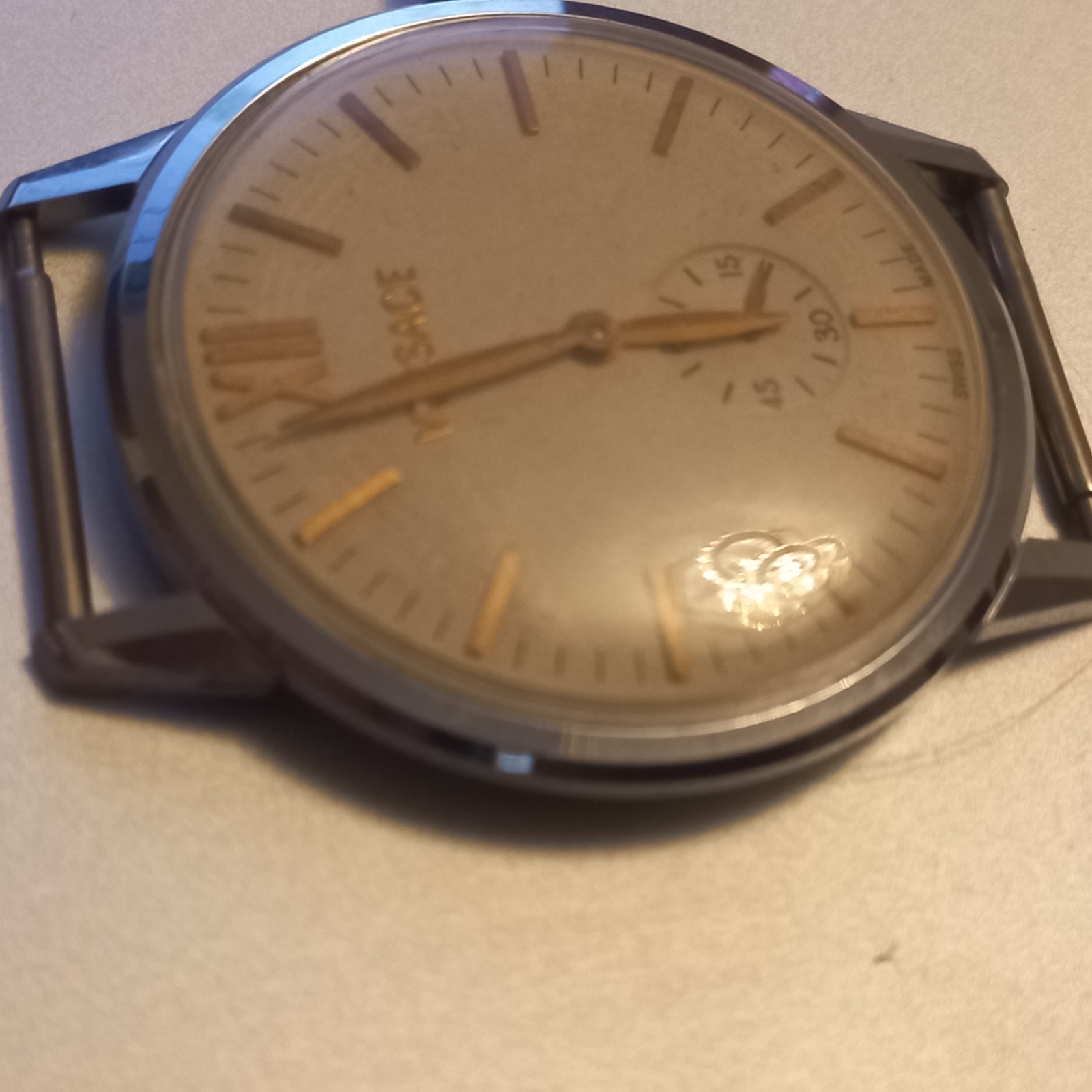 HAND WINDING VERSACE WRIST WATCH MOVEMENT DIAL CAL ETA 7001 SUB SECOND WORKING