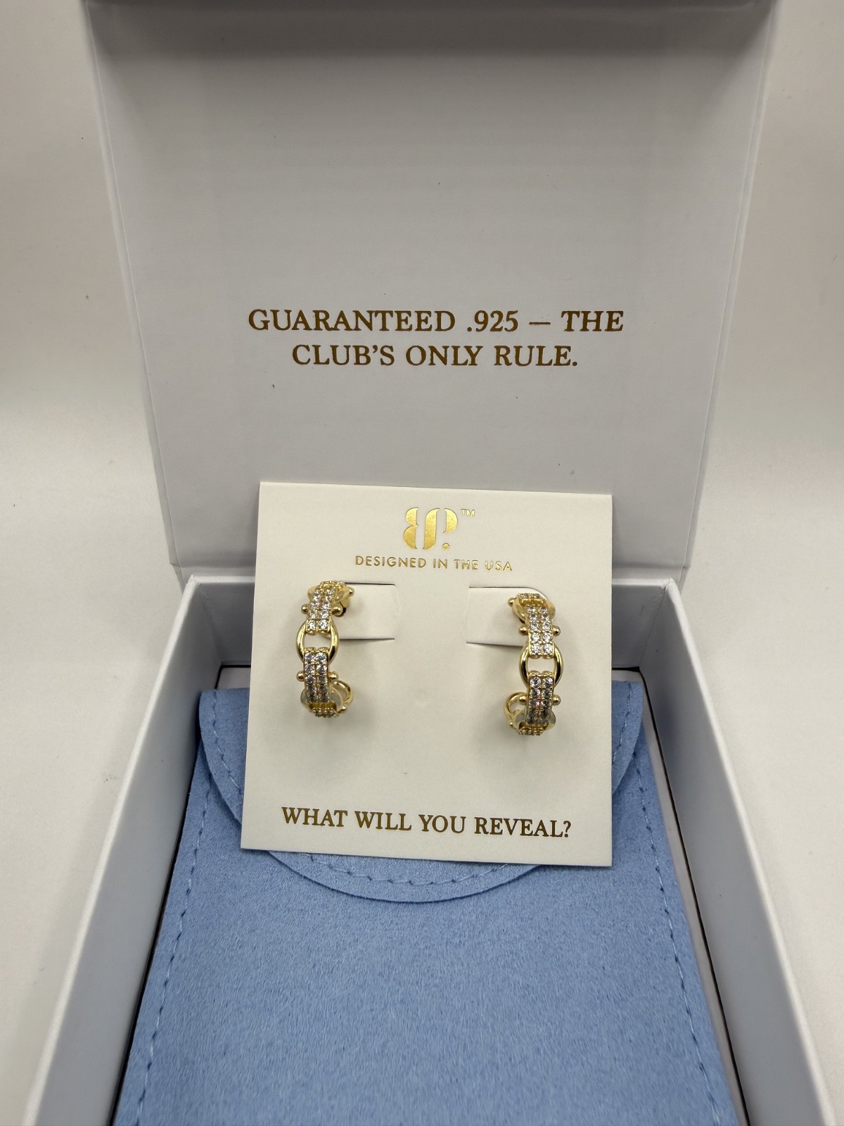 New! Bombparty Vermeil Earrings-Gold Hoops-“Make Them Look” ER81812