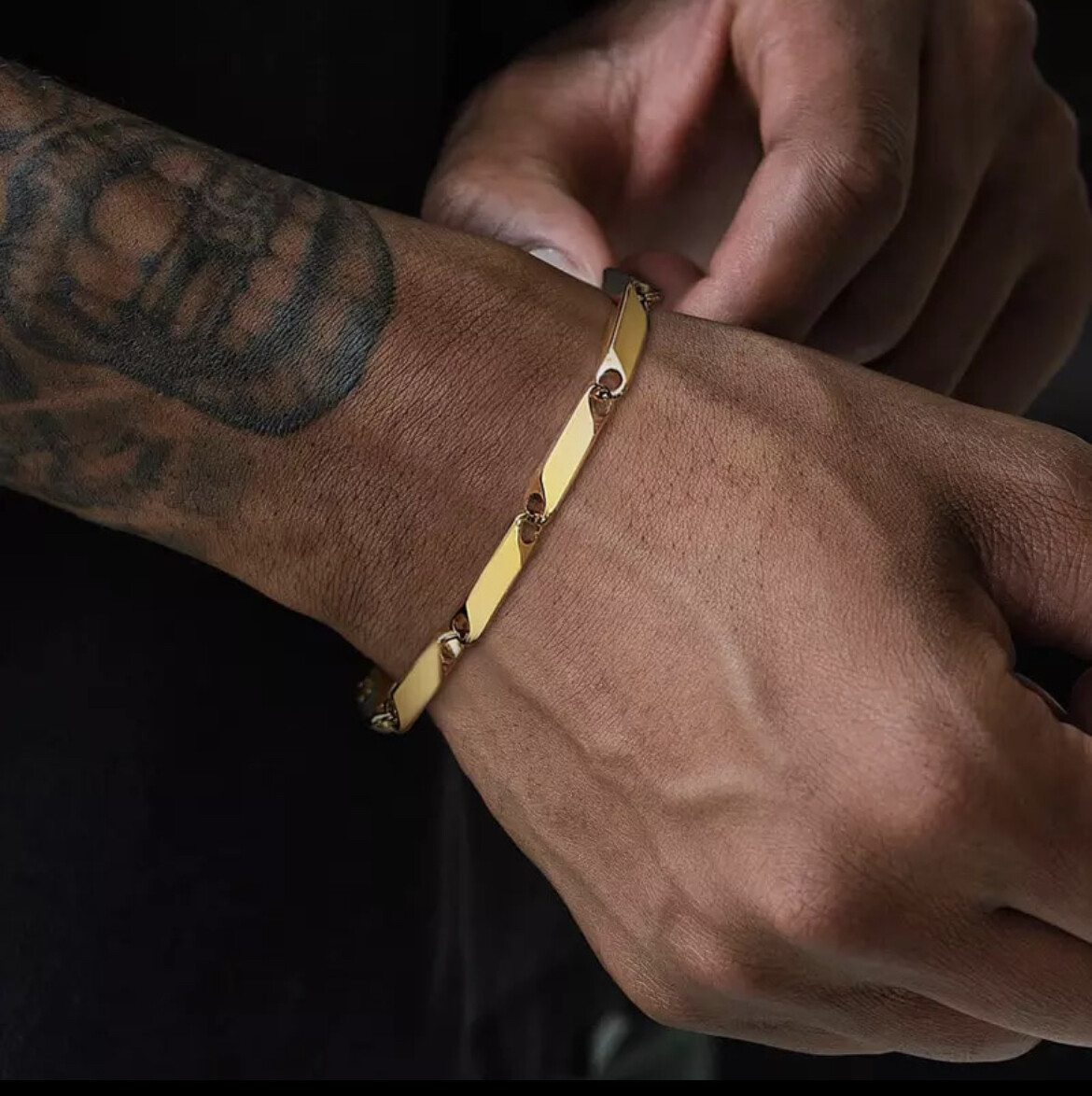 Fashion Jewelry Gold Silver Or Black Link Chain Stainless Steel Bracelet 1-73
