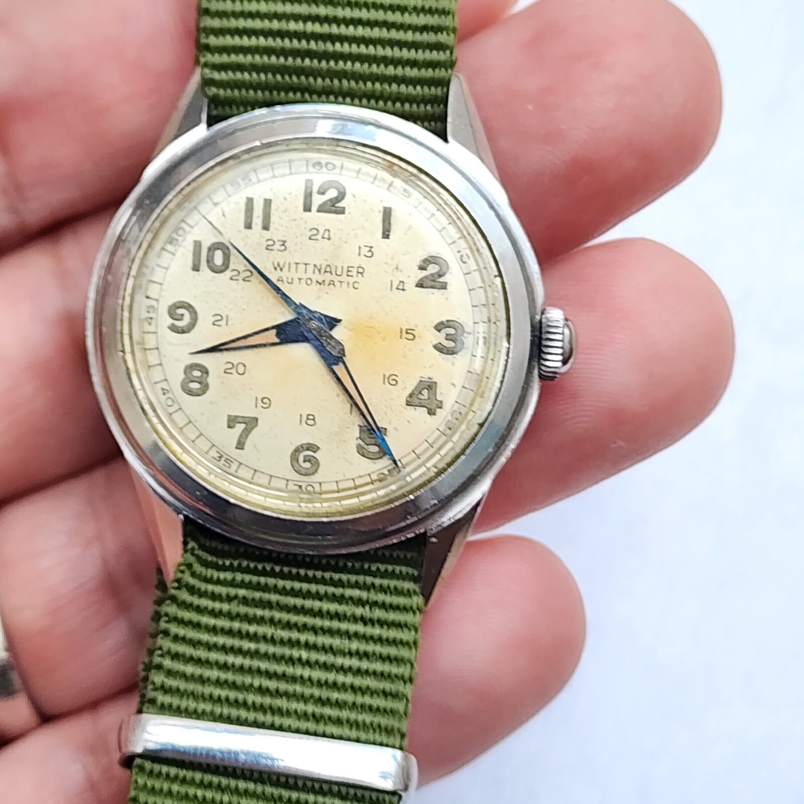 Vintage 1940’s Wittnauer Automatic Bumper WWII Military 33mm Men’s Watch