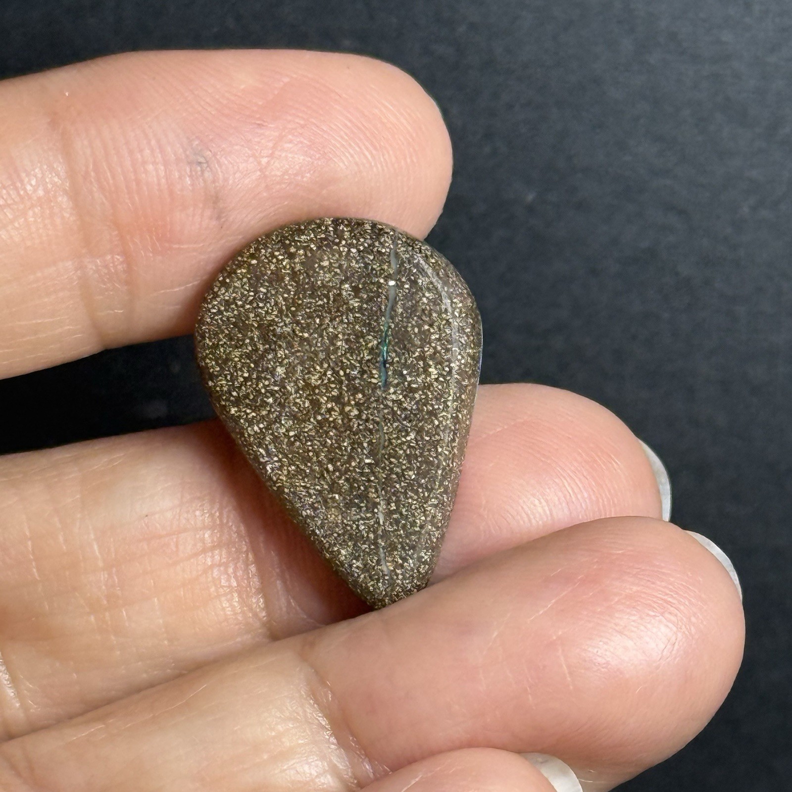 13.45ct 23.9x17x4.5mm Caribbean Blue Australian Boulder Opal Teardrop Cabochon