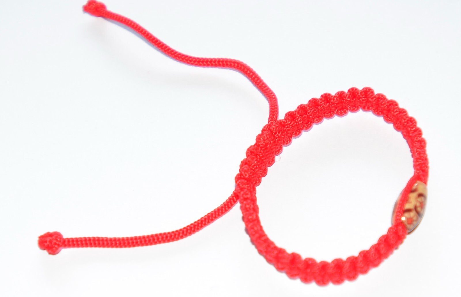Macrame Friendship Bracelet With Spiritual Buddhism Feng Shui Wooden Bead