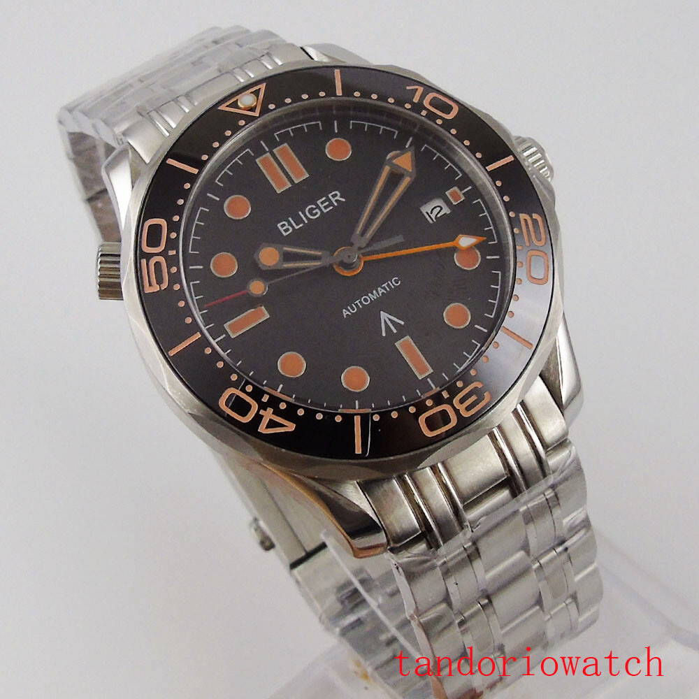 BLIGER 41mm stianless steel case men wristwatch GMT function automatic movement