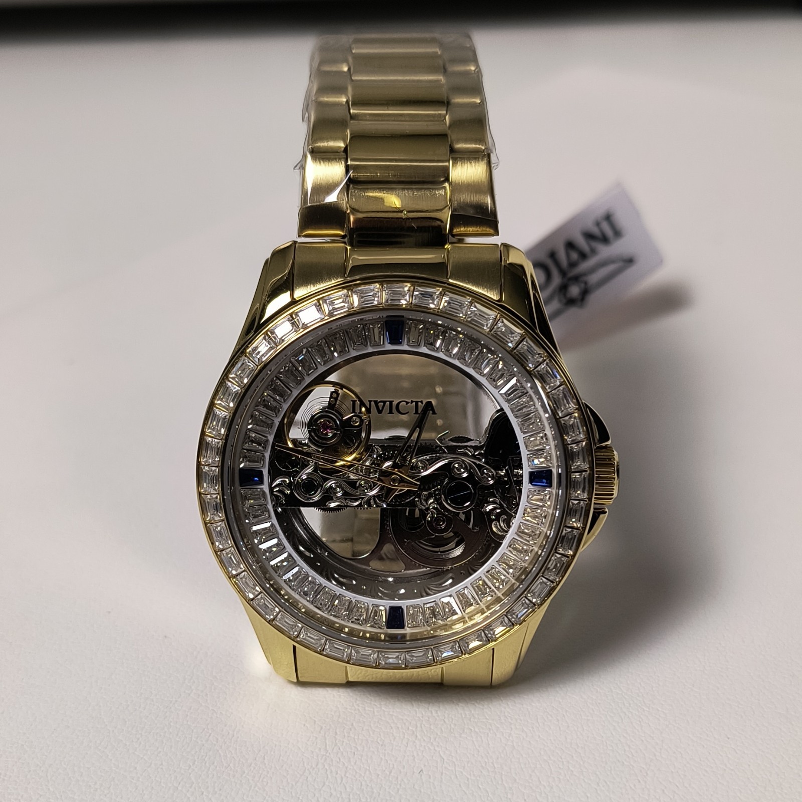 Invicta Men’s Automatic Objet D Art Idyll Gold With Crystal New With Box 43 Mm