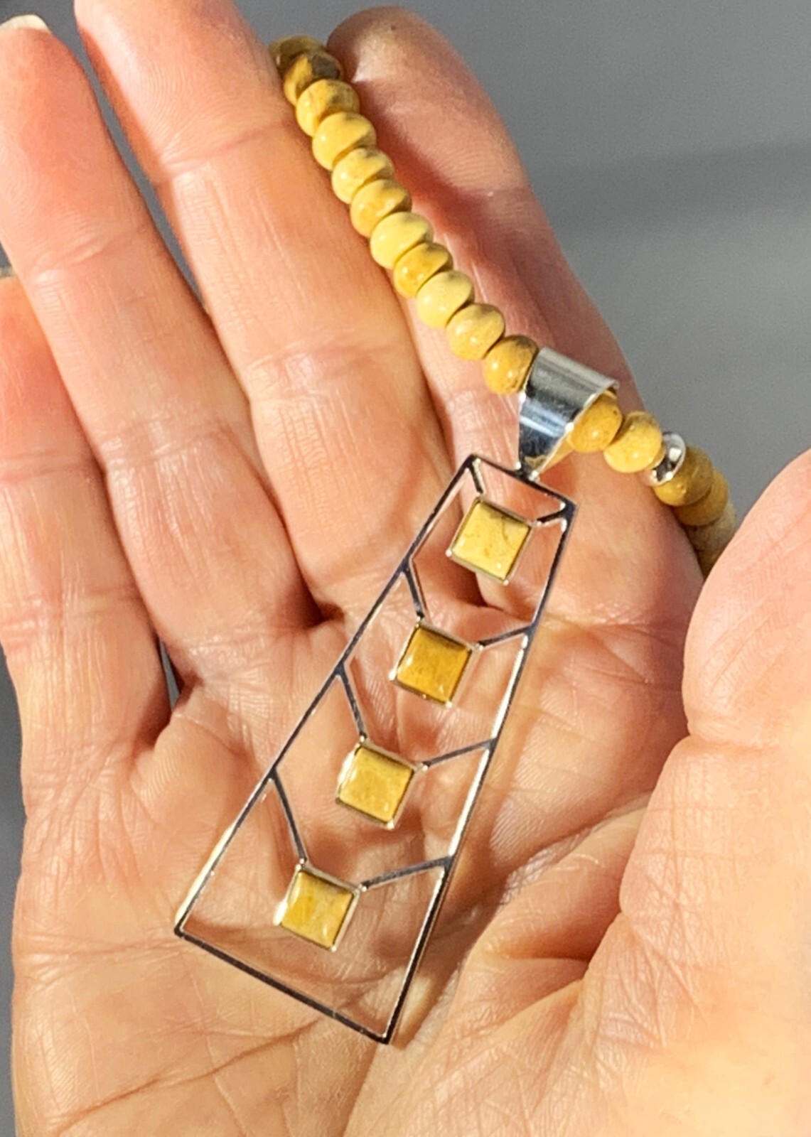 Mine Finds By Jay King Alunite & SS Adjustable Necklace & Pendant