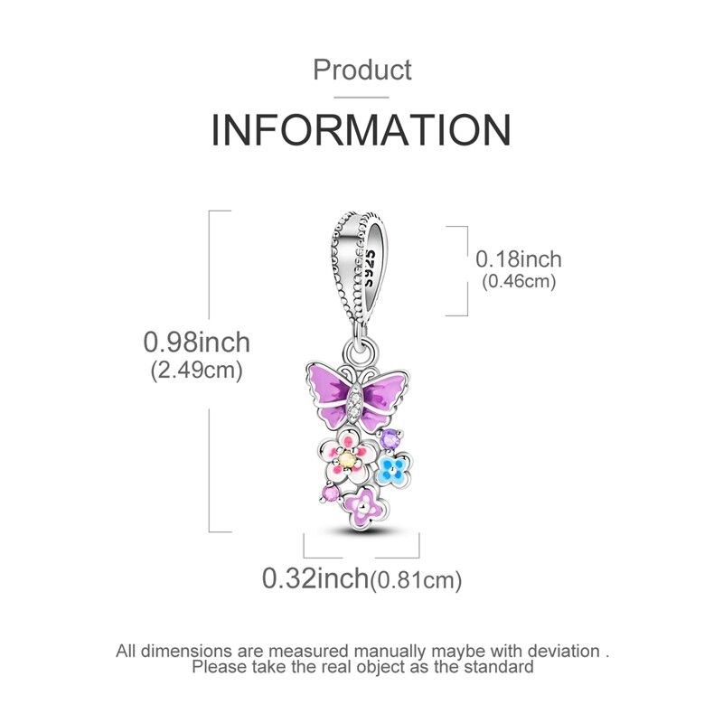 Optional Original 925 Sterling Silver Flowers Charms AAA CZ For Women Bracelets