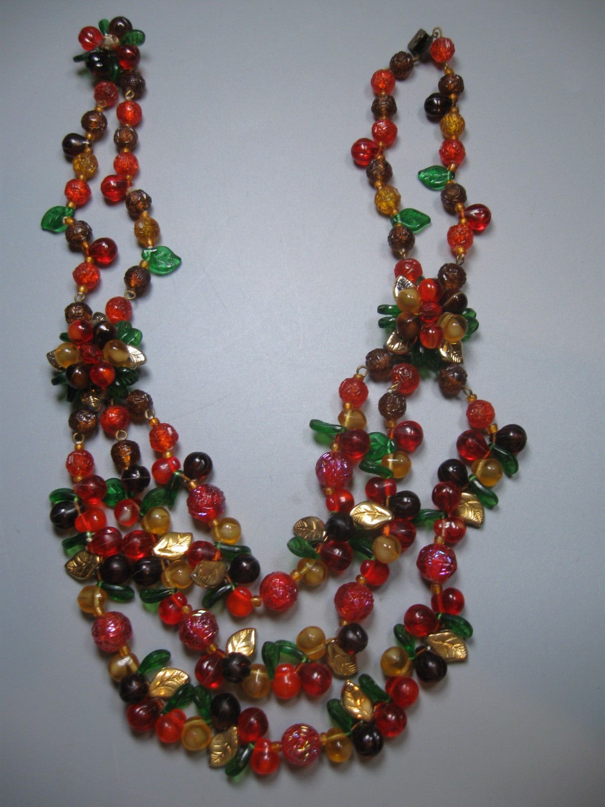 Vintage 3 Strand Necklace Plastic/Resin?