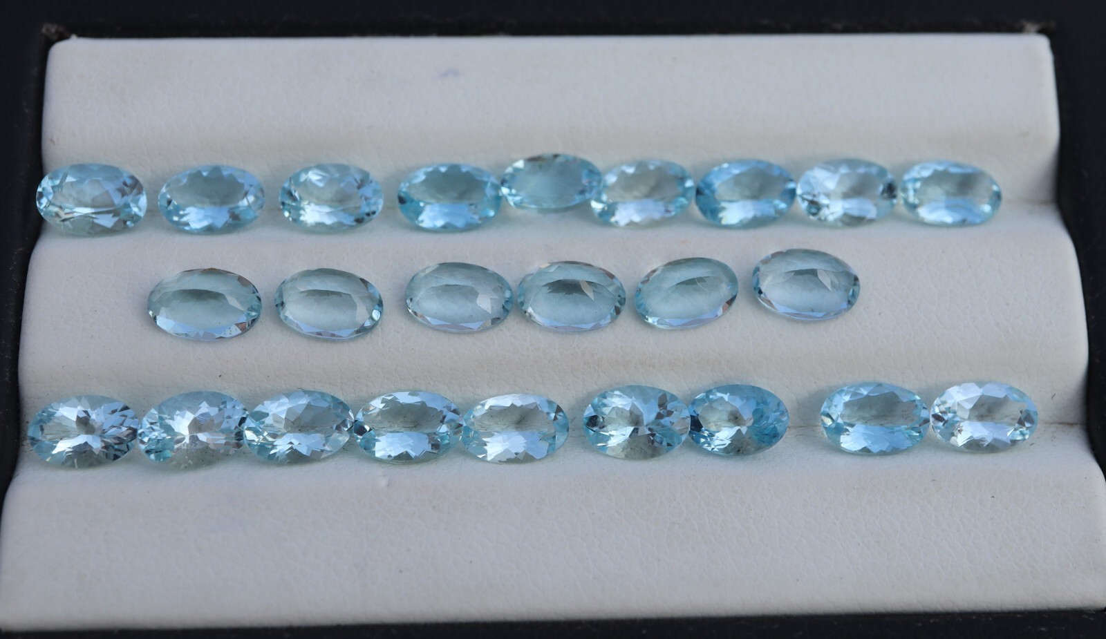 6×4 mm Eye Clean Natural Medium Blue Aquamarine Oval Cut Gemstone Nice Luster