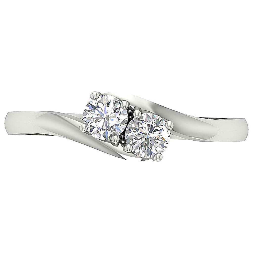 Forever Us 2 Stone Annicersary Ring I1 G 0.55Carat Genuine Diamond 14K Rose Gold