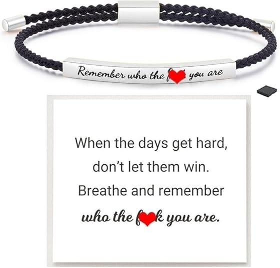 Remember Who The F You Are Motivational Tube Bracelet For Women, Adjustable H…